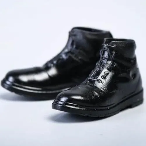 1/12 Scale Action Figure Accessory: Men's Leather Boots Shoes