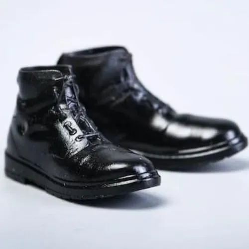 1/12 Scale Action Figure Accessory: Men's Leather Boots Shoes