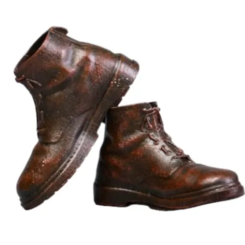 1/12 Scale Action Figure Accessory: Men's Leather Boots Shoes