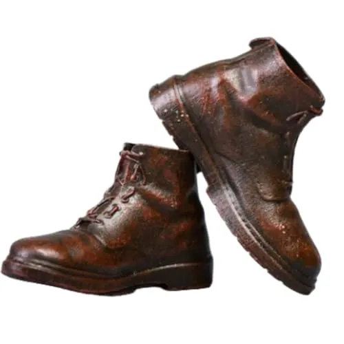 1/12 Scale Action Figure Accessory: Men's Leather Boots Shoes