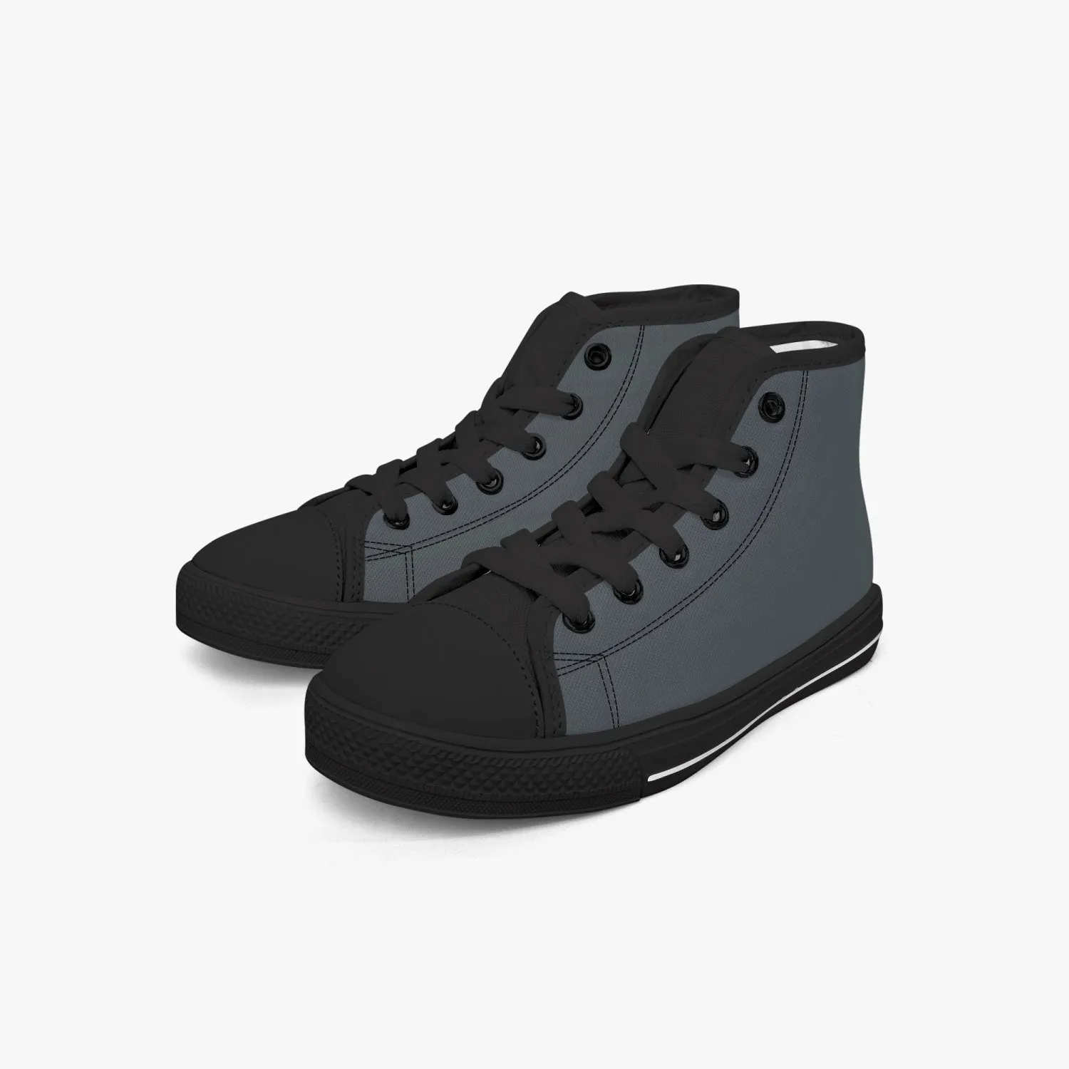 412. Kid’s High-Top Canvas Shoes-Black