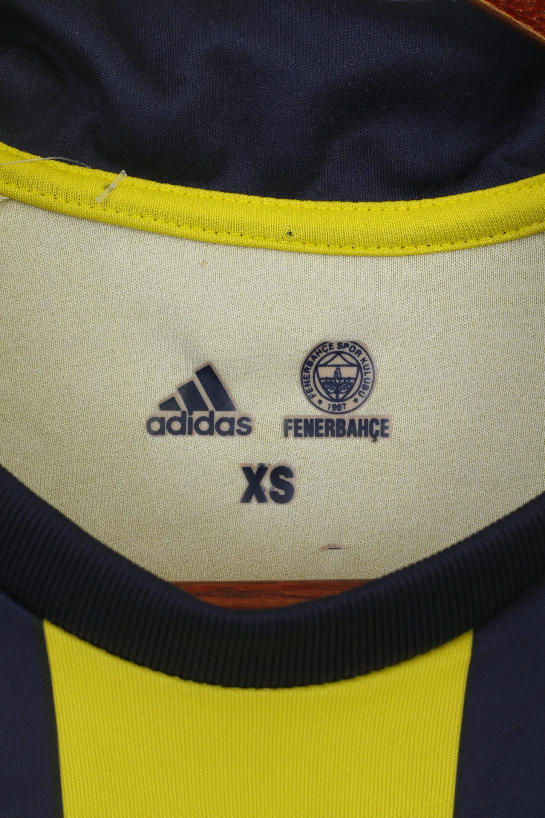 Adidas Fenerbahce Men XS Polo Shirt Navy Striped Football Spor Kulübü Turkish Top