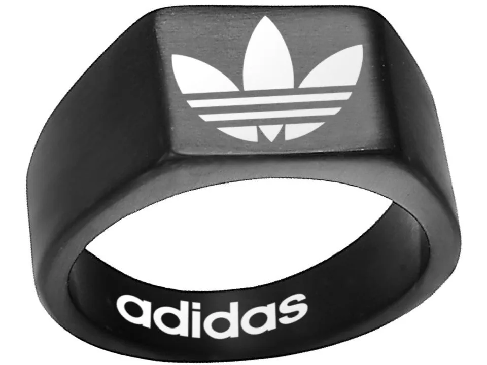 Adidas Logo Ring Adidas Gold Titanium Steel Band #adidas #shoes #brand #apparel