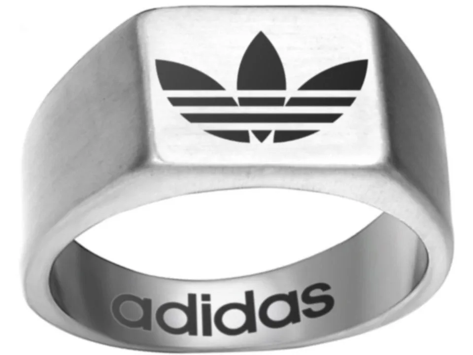 Adidas Logo Ring Adidas Gold Titanium Steel Band #adidas #shoes #brand #apparel