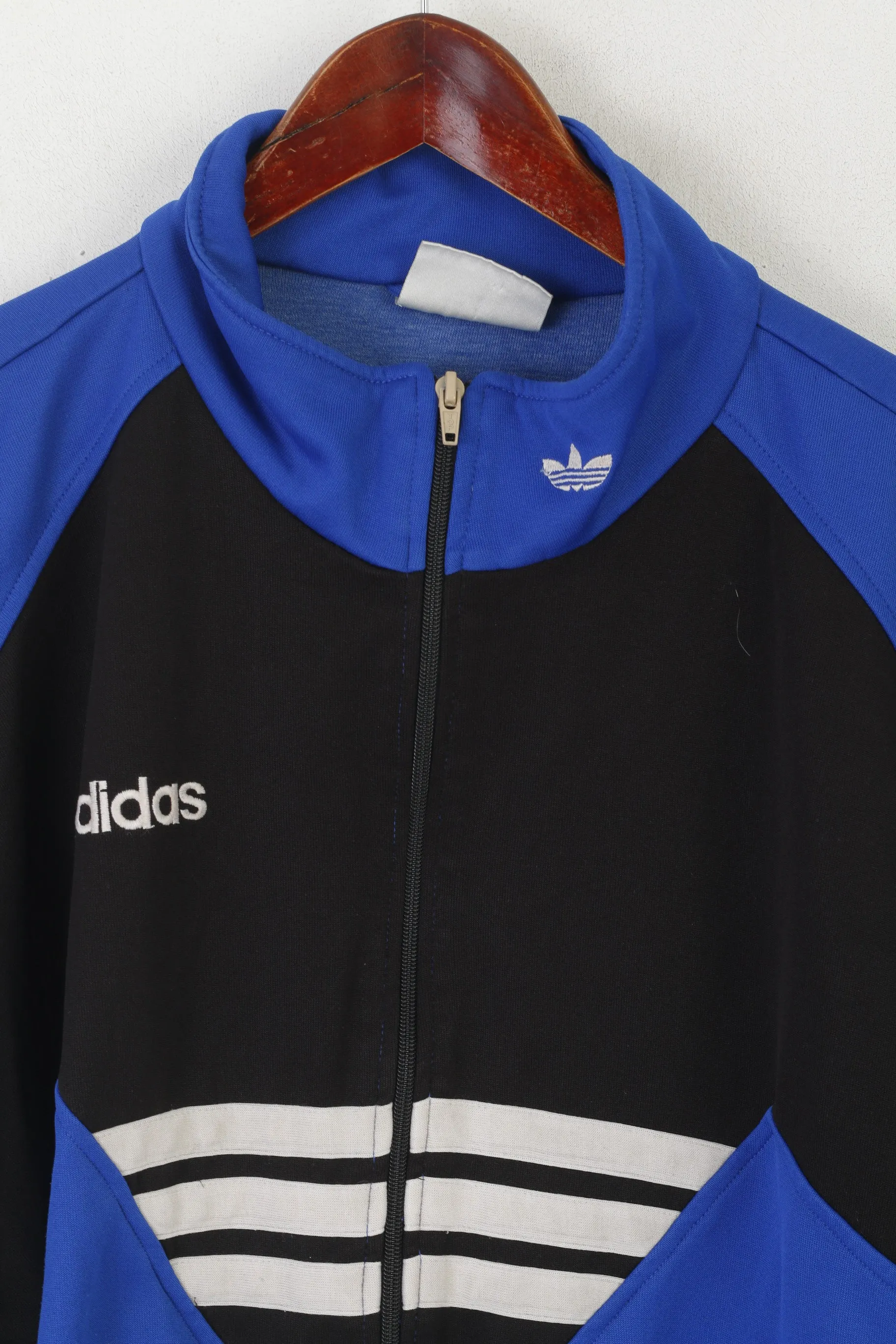 Adidas Men 186 M Sweatshirt Blue Vintage Schiwik Zip Up Sportswear Track Top