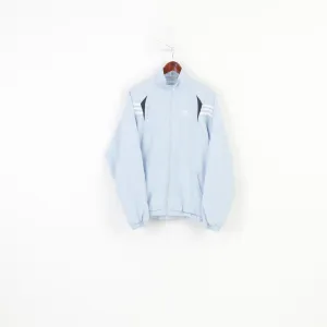 Adidas Men M Jacket Light Blue Sportswear Vtg Full Zipper Pockets Vintage 3 Stripes Outwear Top