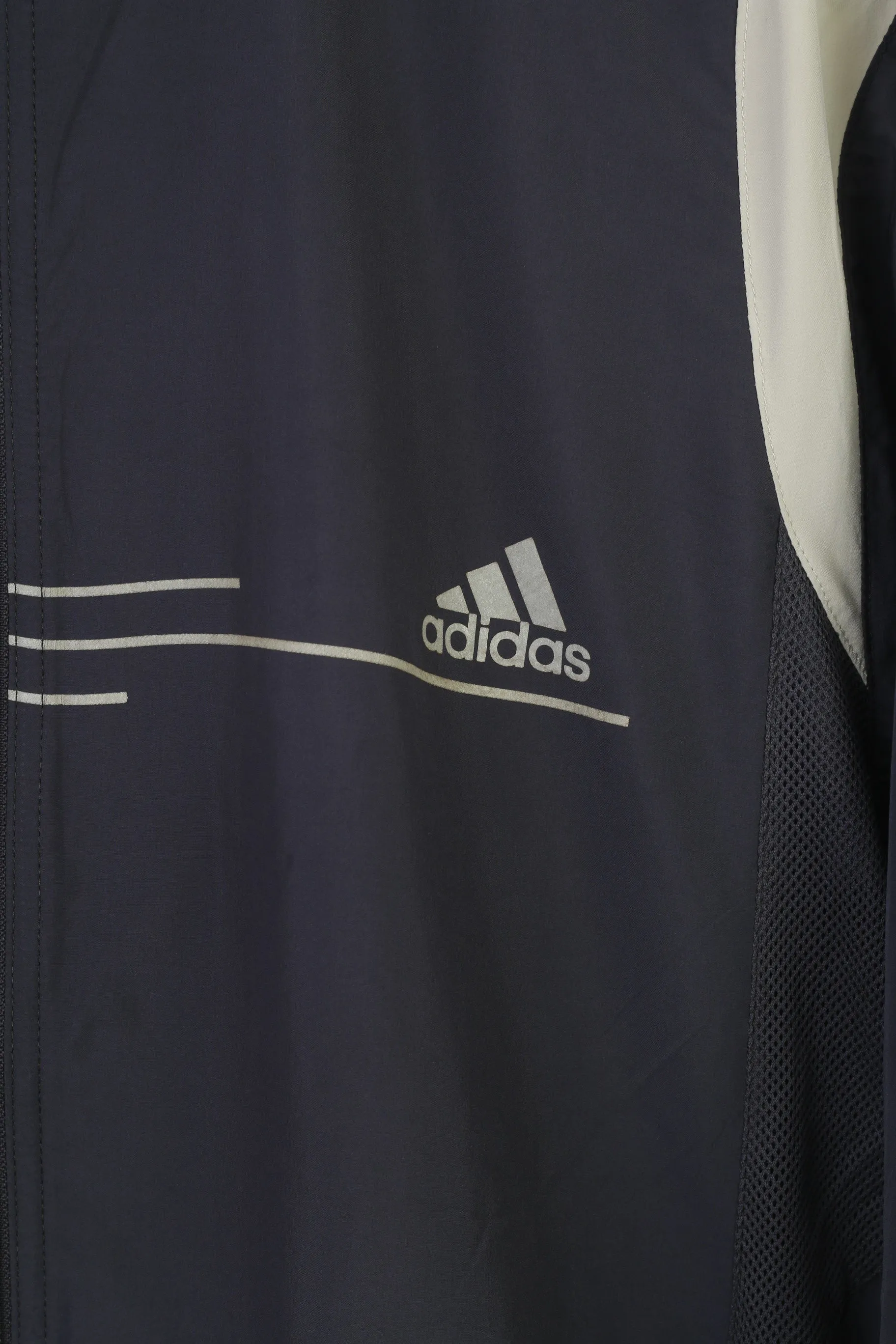 Adidas Men M Jacket Navy Lightweight Vintage Run Sportswear Zip Up Training  Top