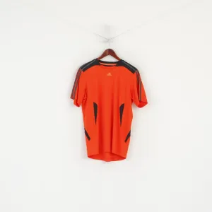 Adidas Men M Shirt Neon Orange Climacool Activewear Run Jersey Top