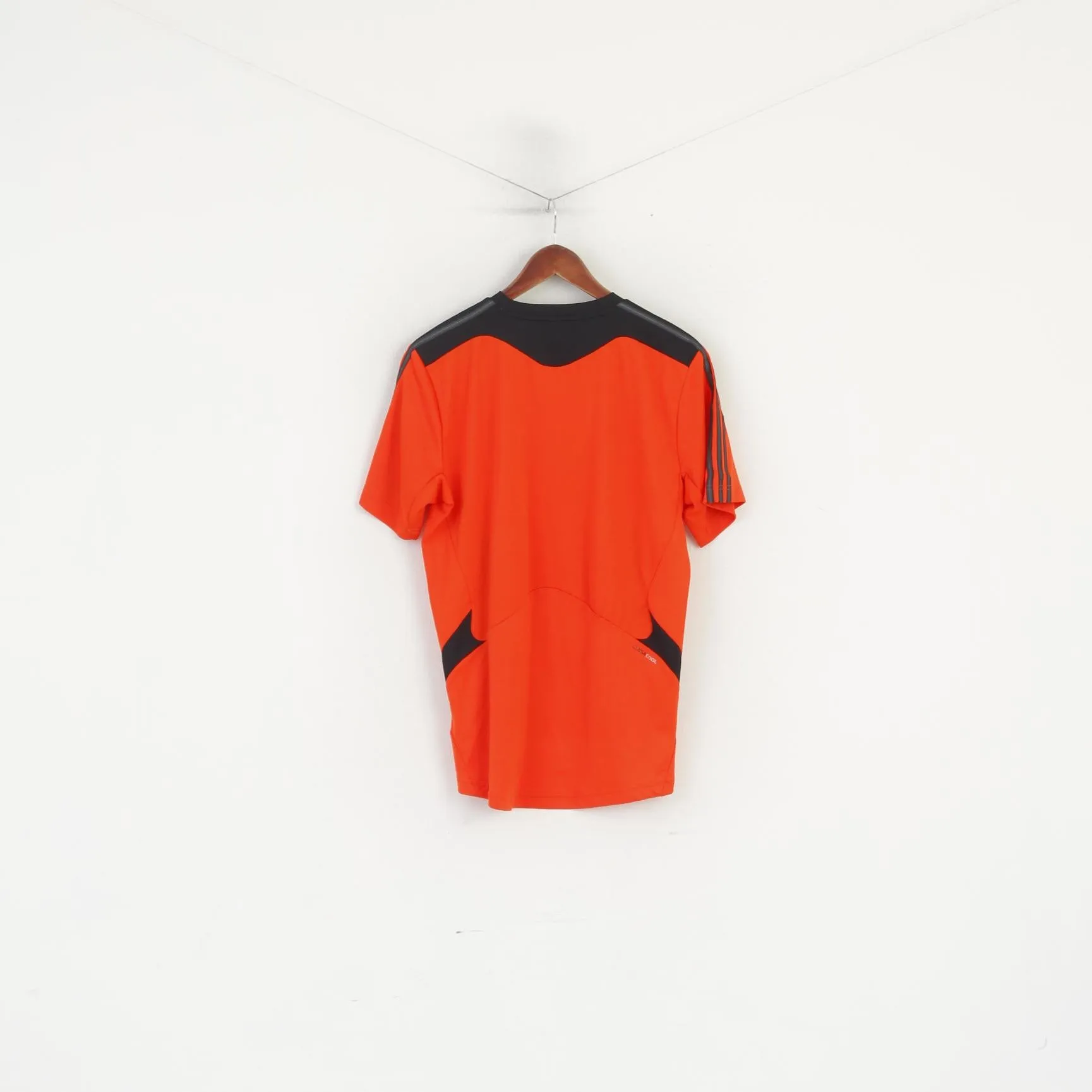 Adidas Men M Shirt Neon Orange Climacool Activewear Run Jersey Top