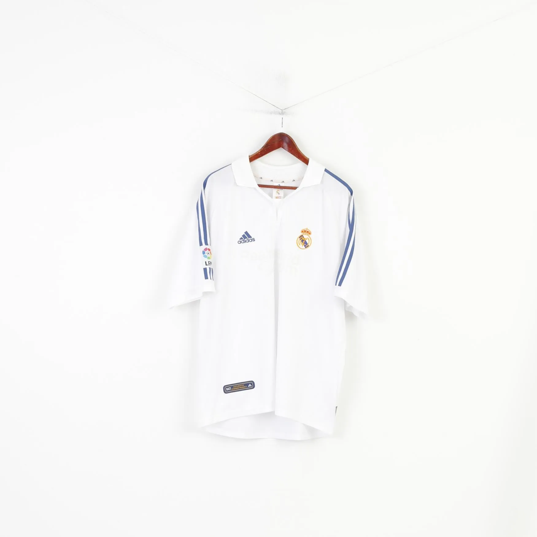 Adidas Men XL Shirt Football Club Real Madryt MCF Soccer White Sportswear Rmfc Authentic Licensed Product Top