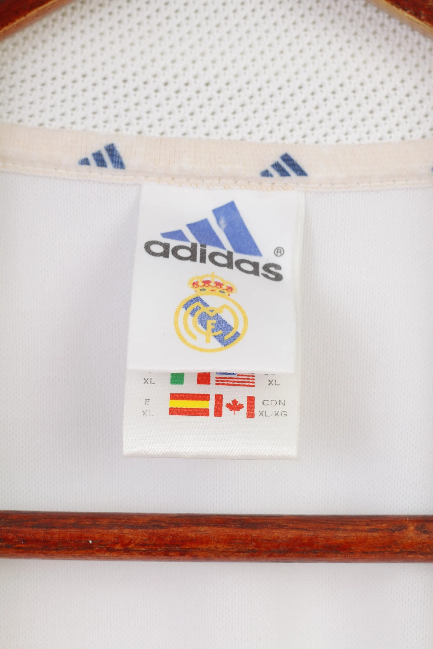 Adidas Men XL Shirt Football Club Real Madryt MCF Soccer White Sportswear Rmfc Authentic Licensed Product Top