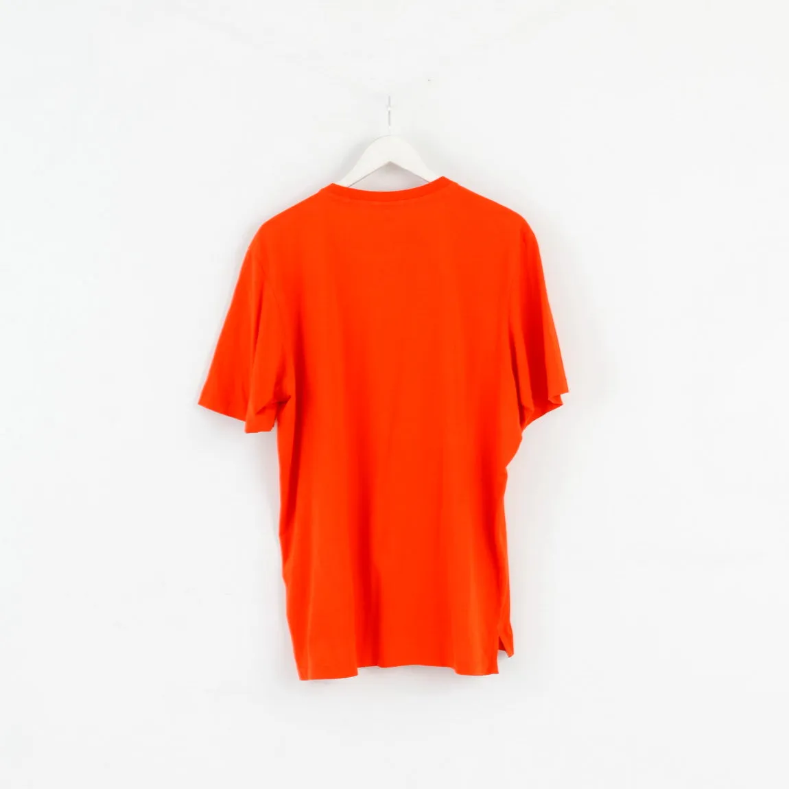 Adidas Mens XL T-Shirt Orange 100% Cotton Active You Can Run Top