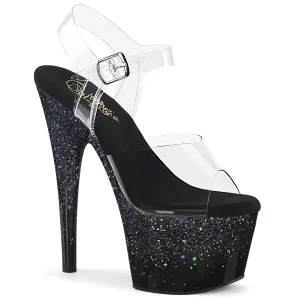 ADORE-708SS Black Glitter Platform Exotic Dancer Shoes