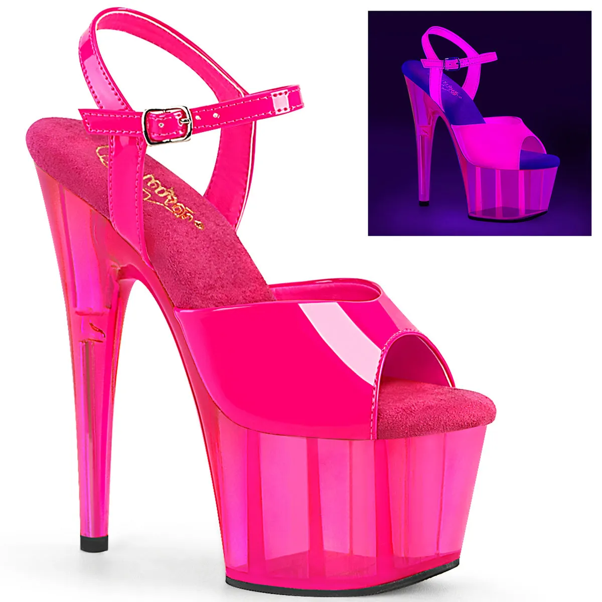 ADORE-709UVT Pint Tinted Platform Blacklight Reactive Stripper Shoes