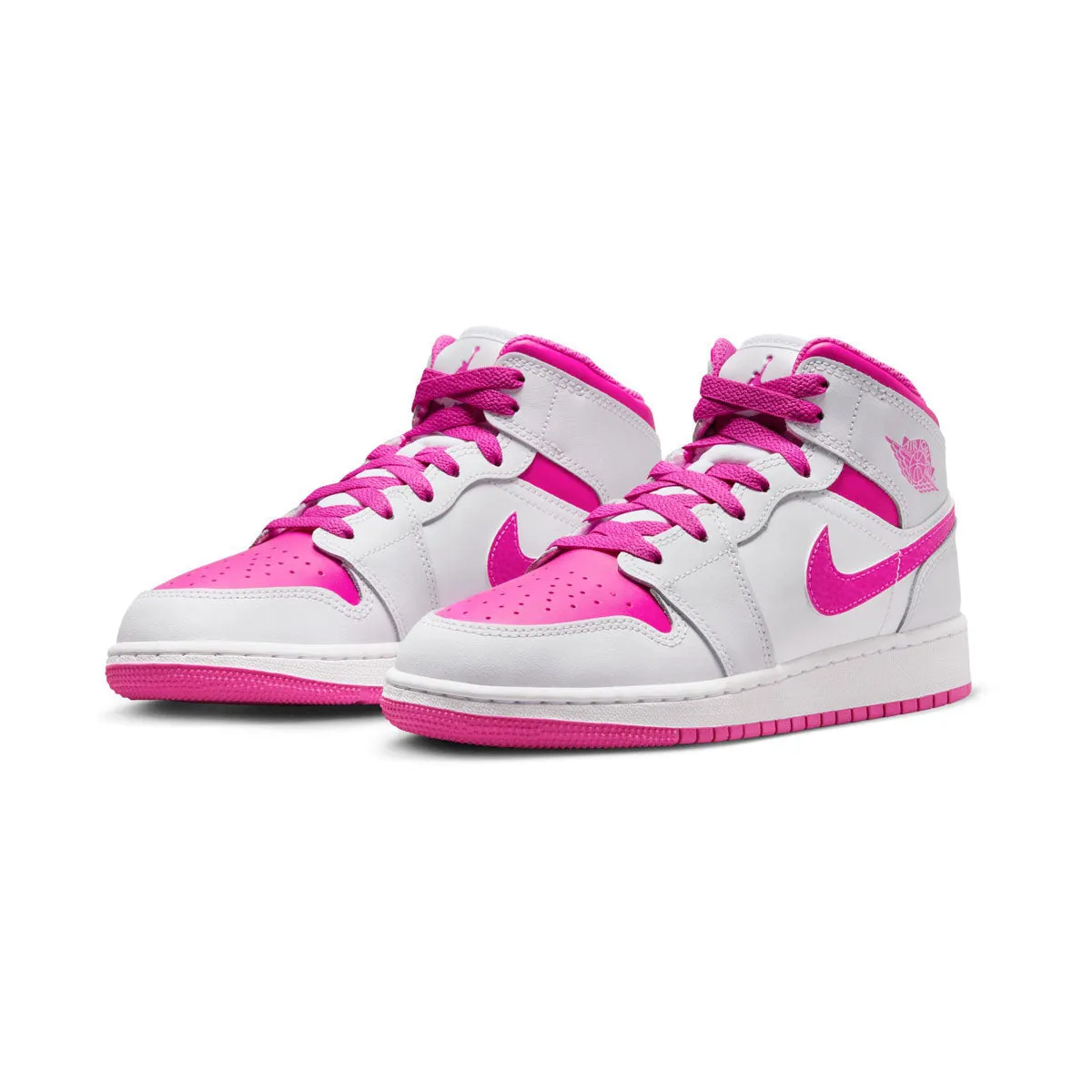 Air Jordan 1 Mid 'Fire Pink' Big Kids' Shoes