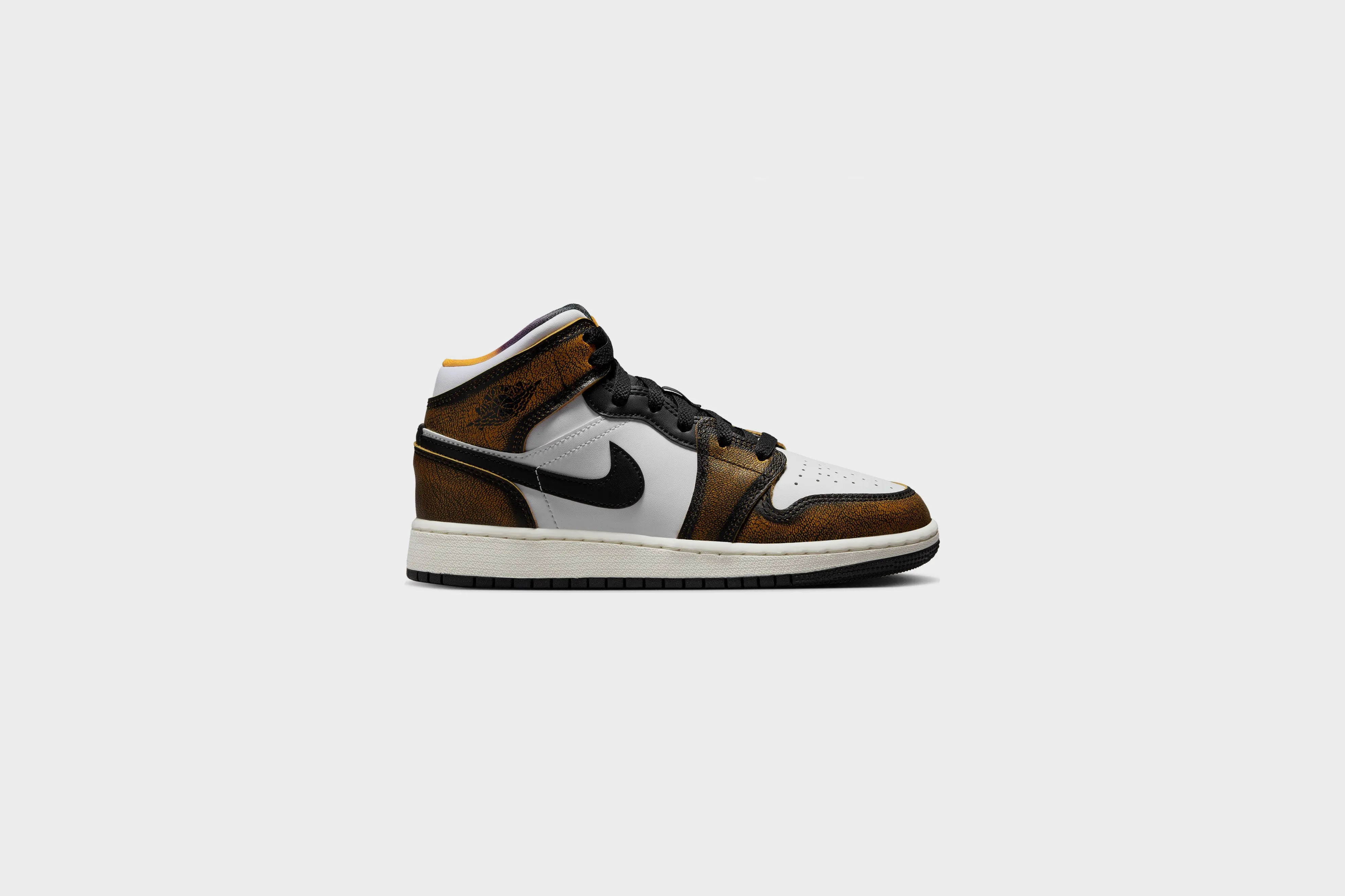 Air Jordan 1 Mid SE (GS) (Black/Taxi-White-Sail)