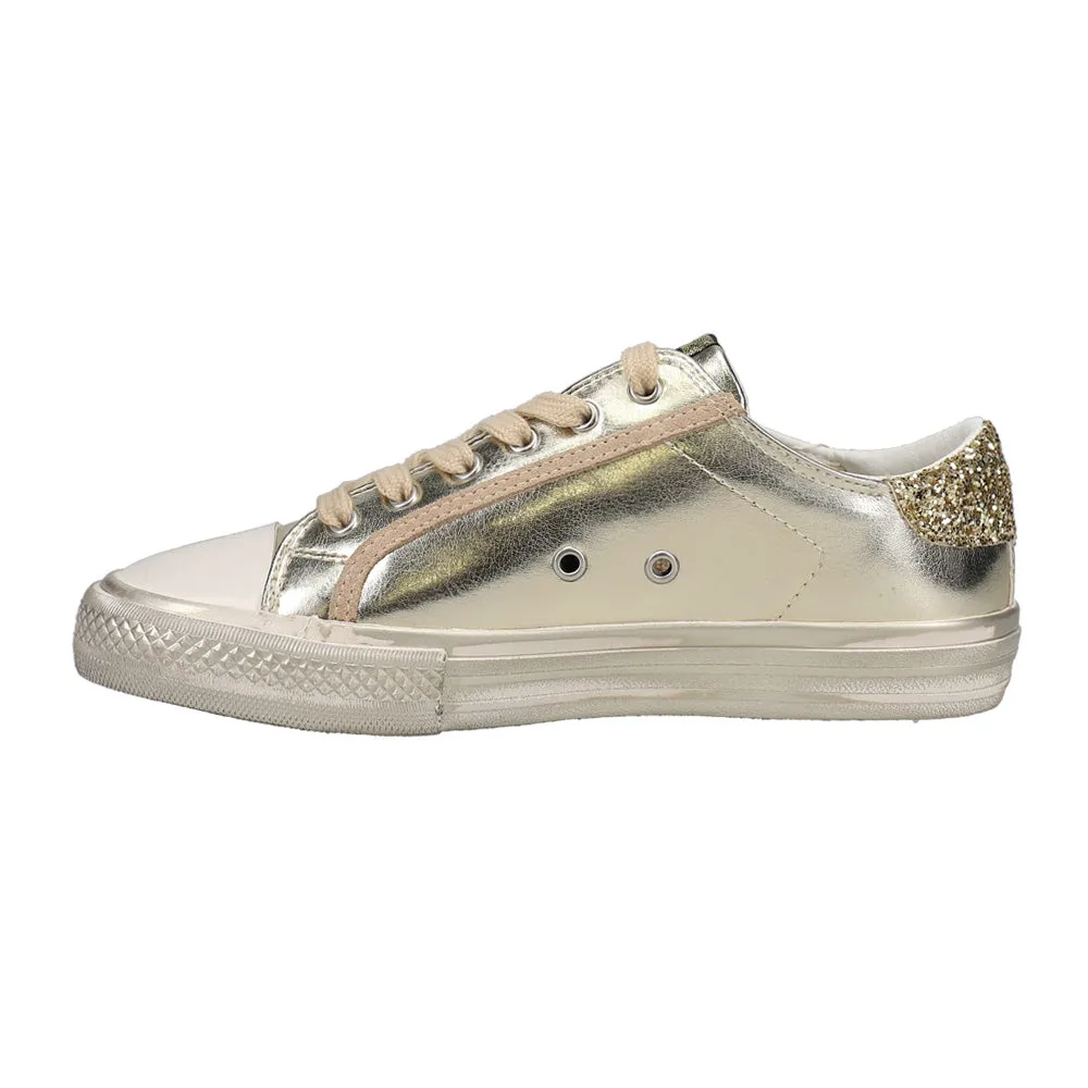 Alive Metallic Glitter Lace Up Sneakers