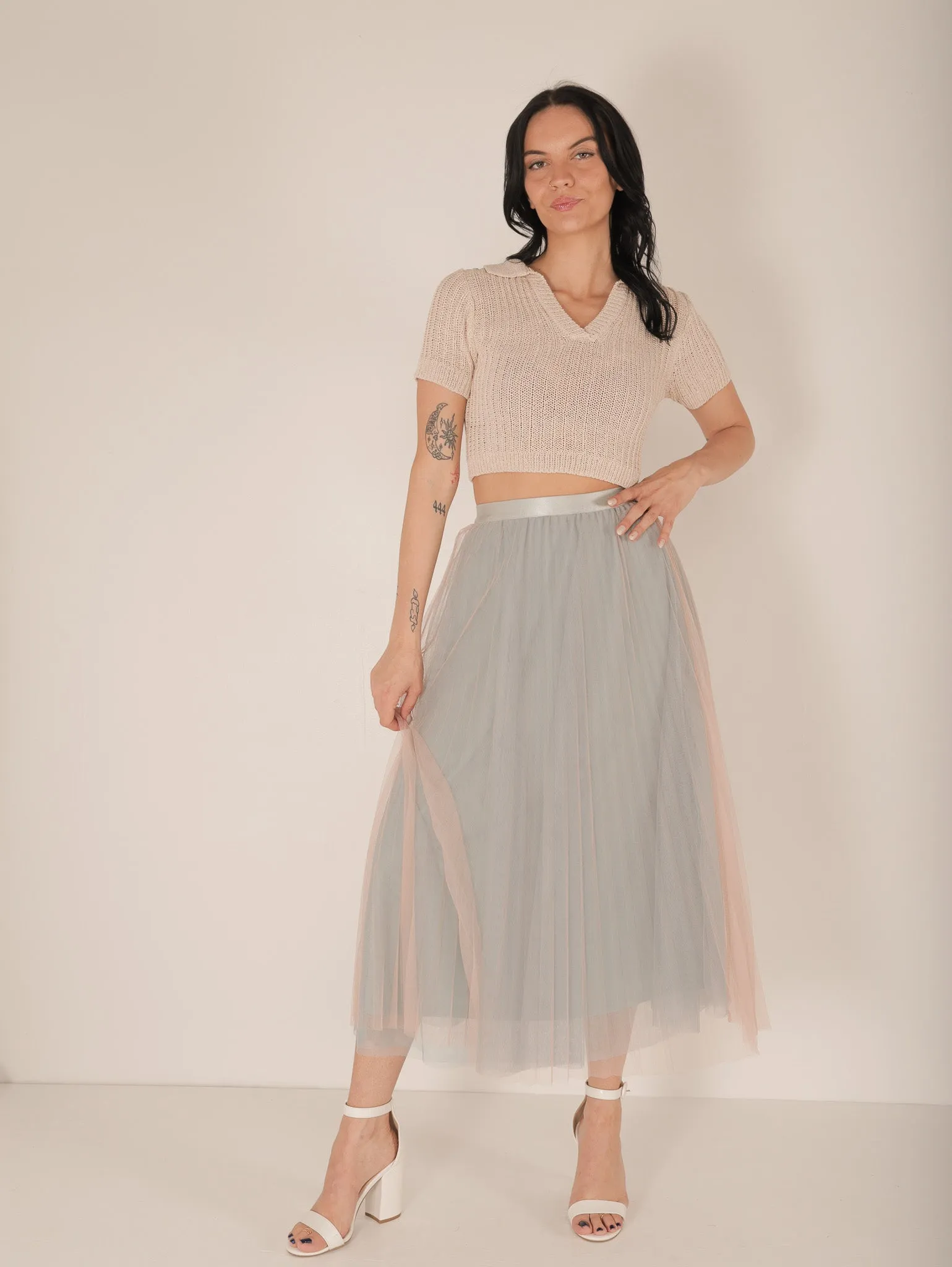 Allison Pleated Tulle Skirt