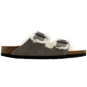 Arizona Shearling Suede Footbed Sandals