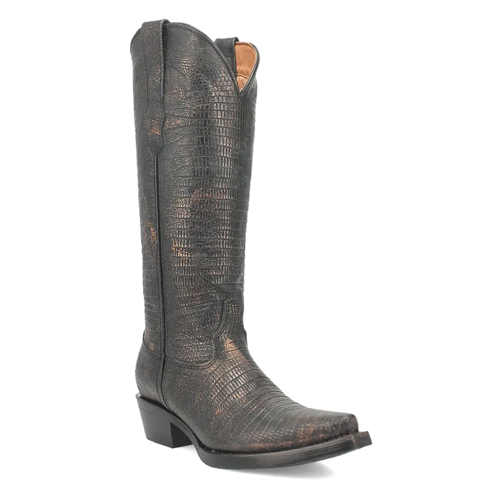 Athena Lizard Print Snip Toe Cowboy Boots