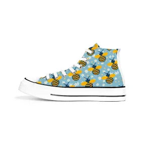 Bees Garden Collection - Classic Unisex High Top Canvas Sneakers