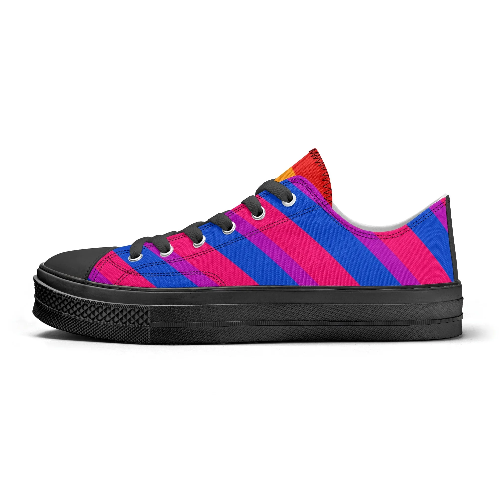 Bisexual Pride Collection - Womens Classic Low Top Canvas Shoes for the LGBTQIA  community