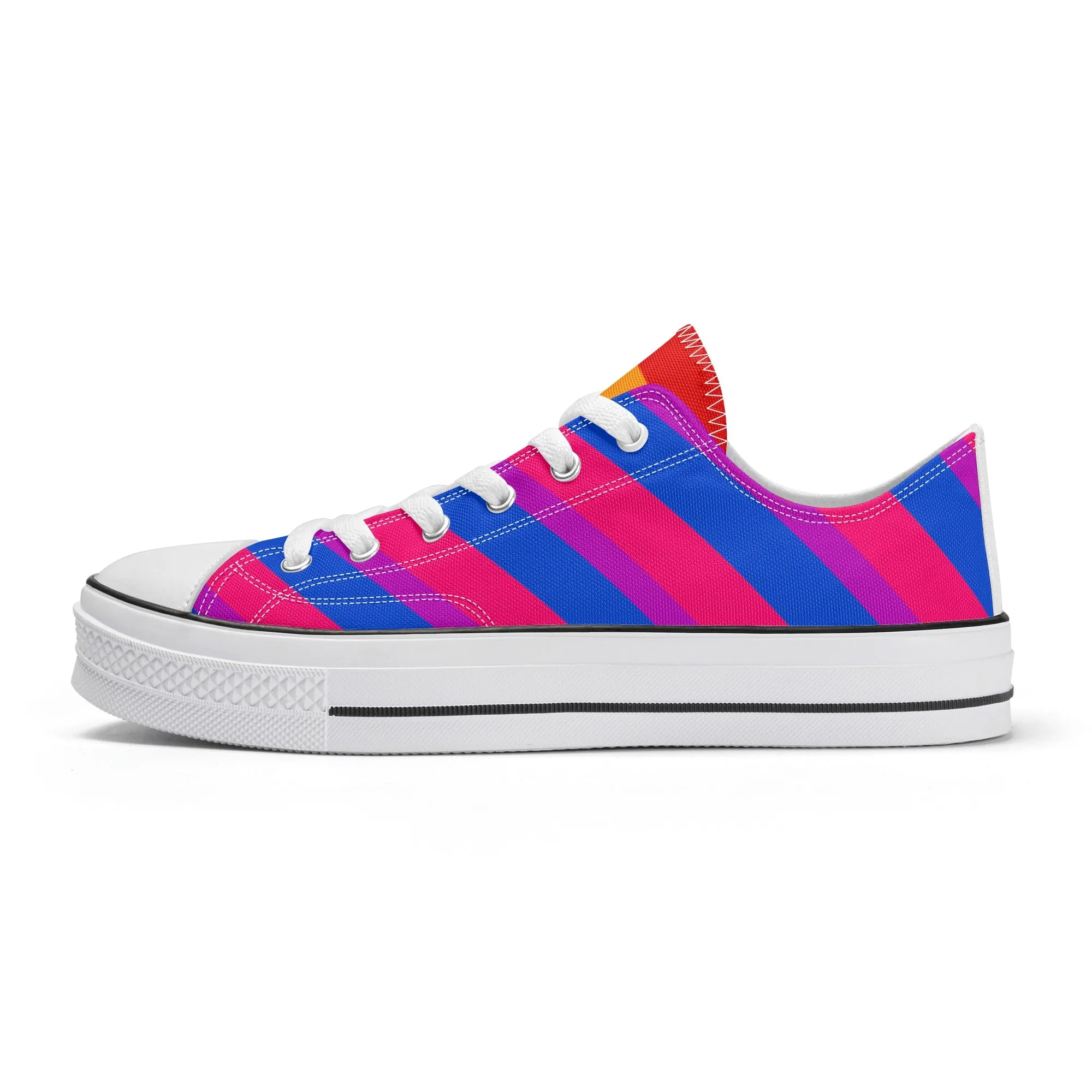 Bisexual Pride Collection - Womens Classic Low Top Canvas Shoes for the LGBTQIA  community