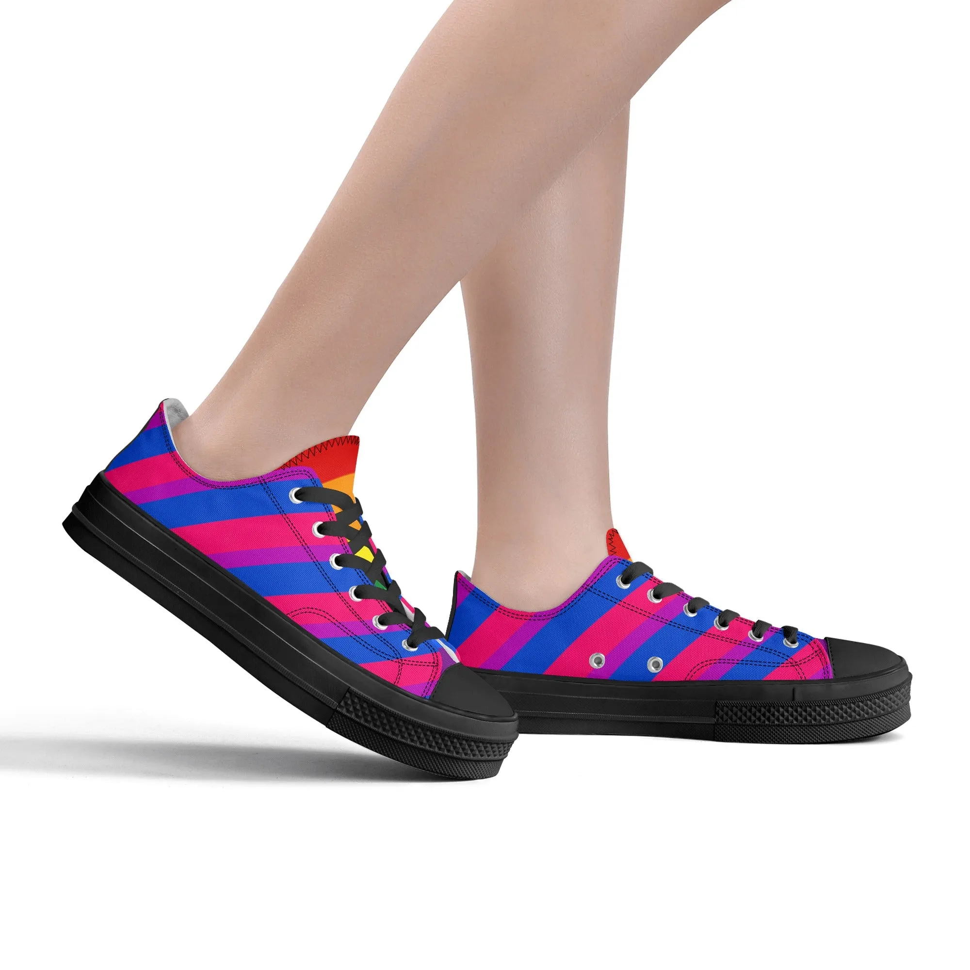 Bisexual Pride Collection - Womens Classic Low Top Canvas Shoes for the LGBTQIA  community