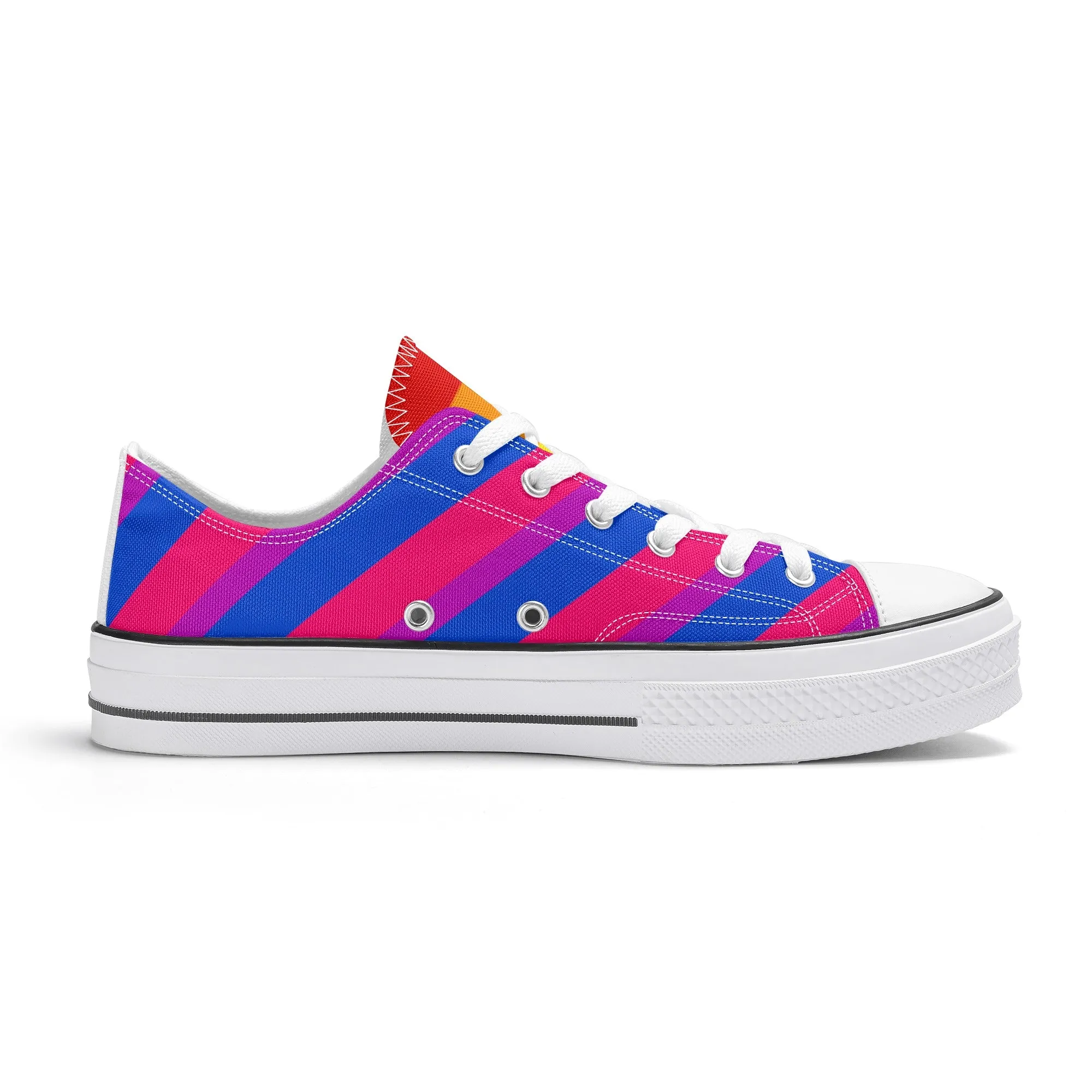 Bisexual Pride Collection - Womens Classic Low Top Canvas Shoes for the LGBTQIA  community