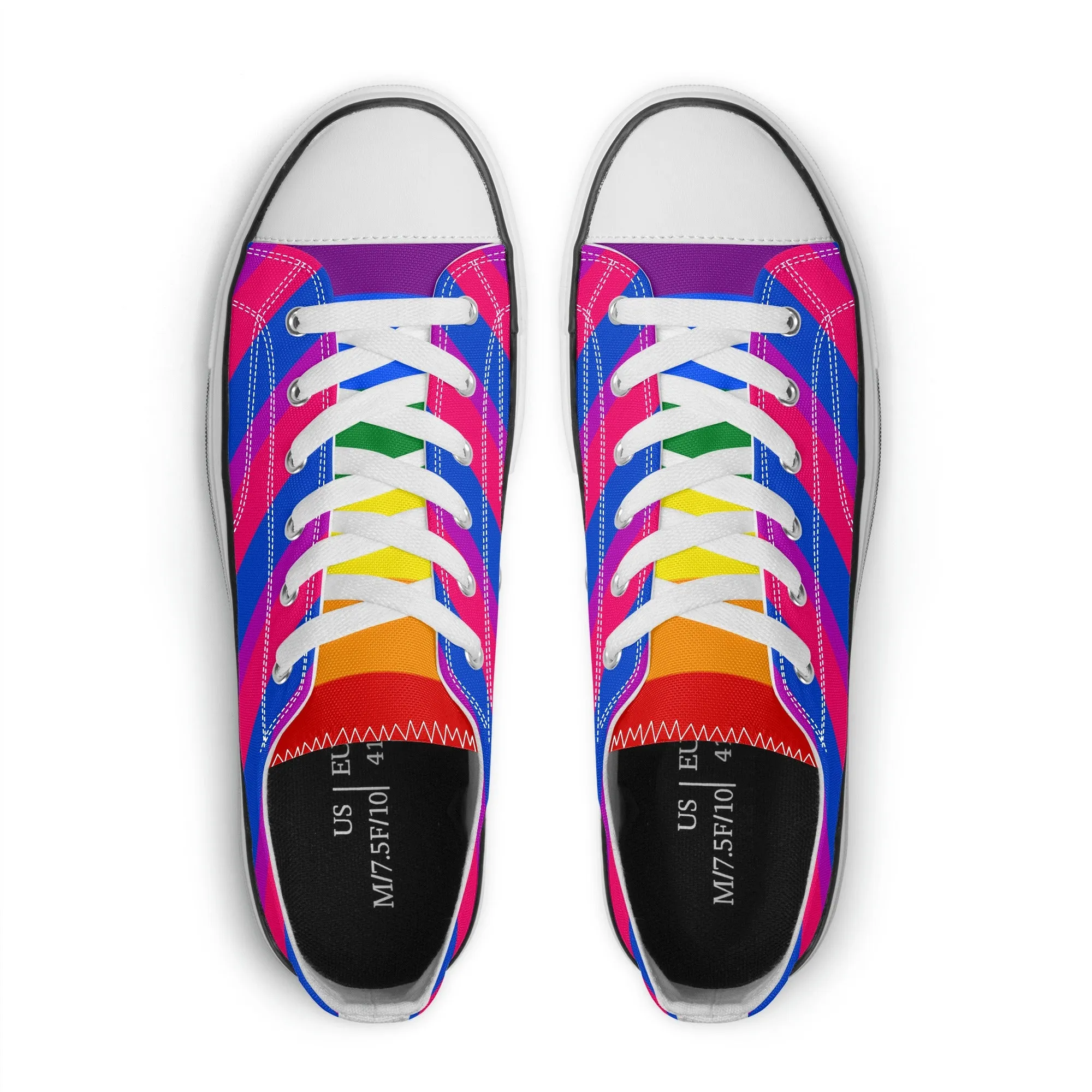 Bisexual Pride Collection - Womens Classic Low Top Canvas Shoes for the LGBTQIA  community