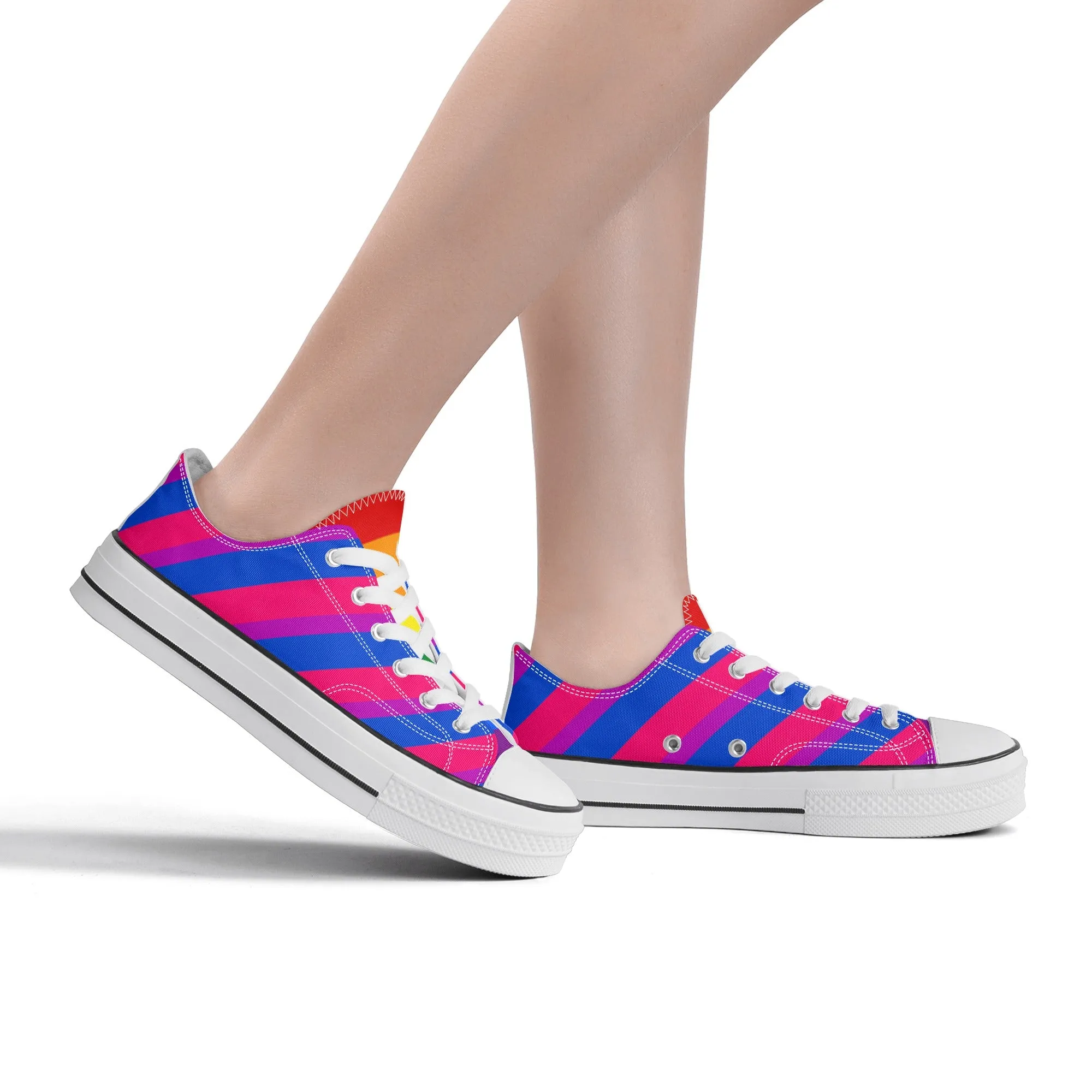 Bisexual Pride Collection - Womens Classic Low Top Canvas Shoes for the LGBTQIA  community