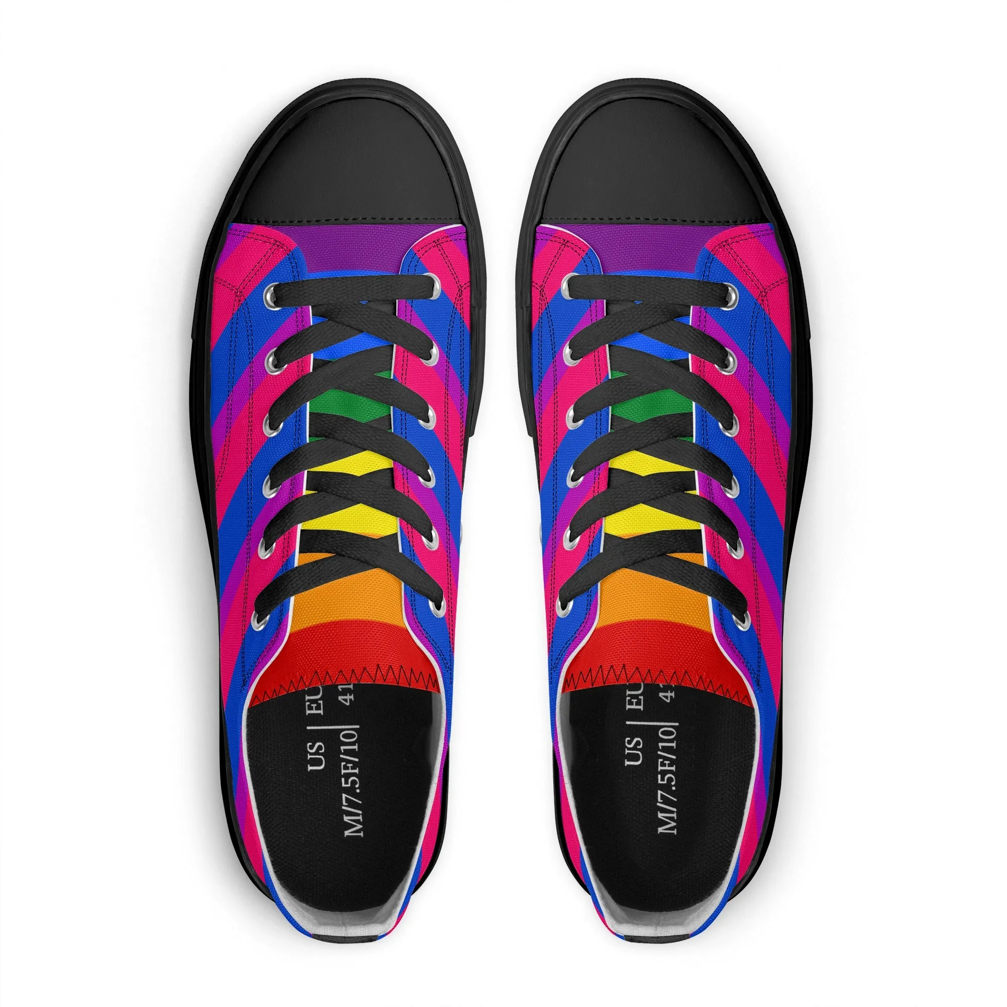 Bisexual Pride Collection - Womens Classic Low Top Canvas Shoes for the LGBTQIA  community