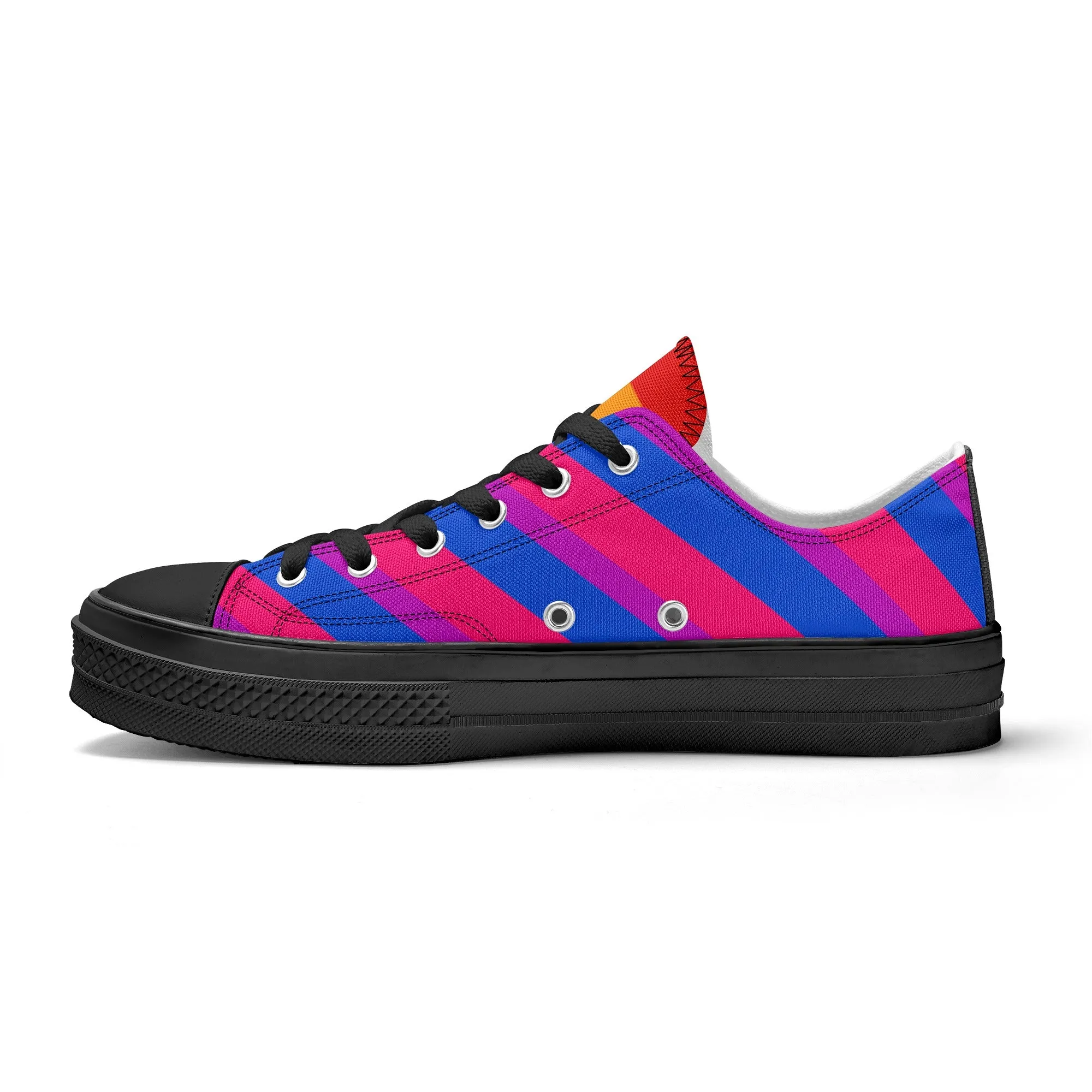 Bisexual Pride Collection - Womens Classic Low Top Canvas Shoes for the LGBTQIA  community