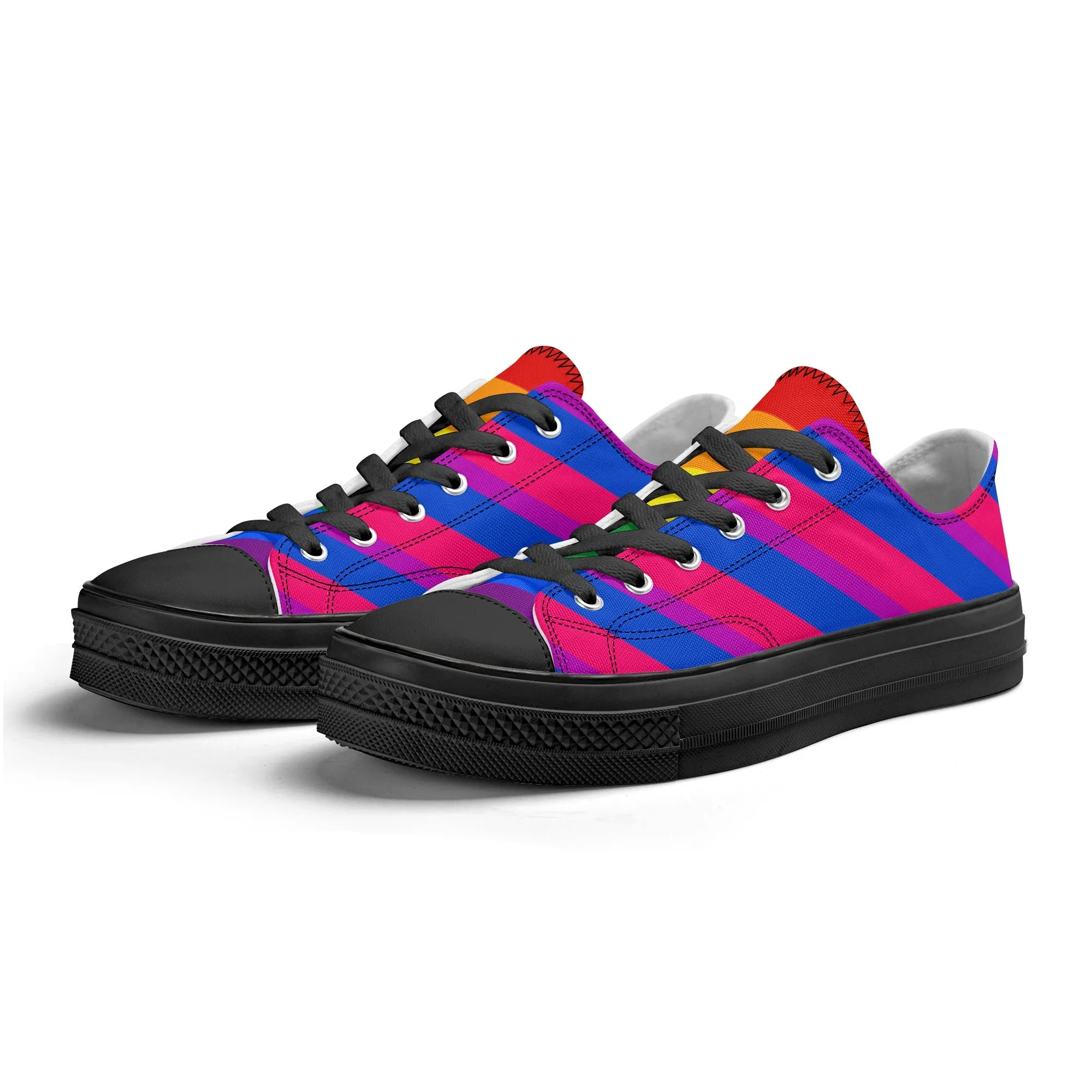 Bisexual Pride Collection - Womens Classic Low Top Canvas Shoes for the LGBTQIA  community