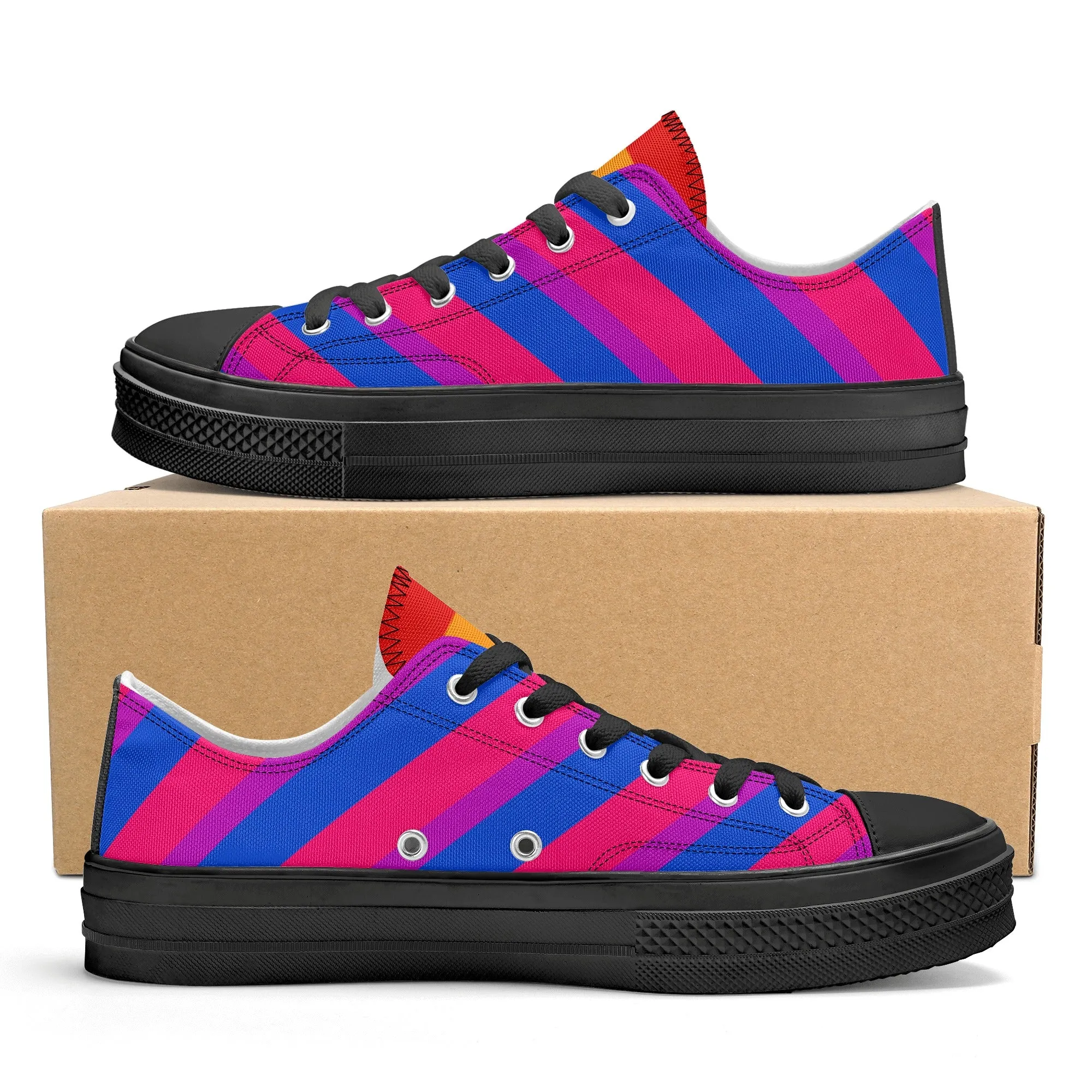 Bisexual Pride Collection - Womens Classic Low Top Canvas Shoes for the LGBTQIA  community