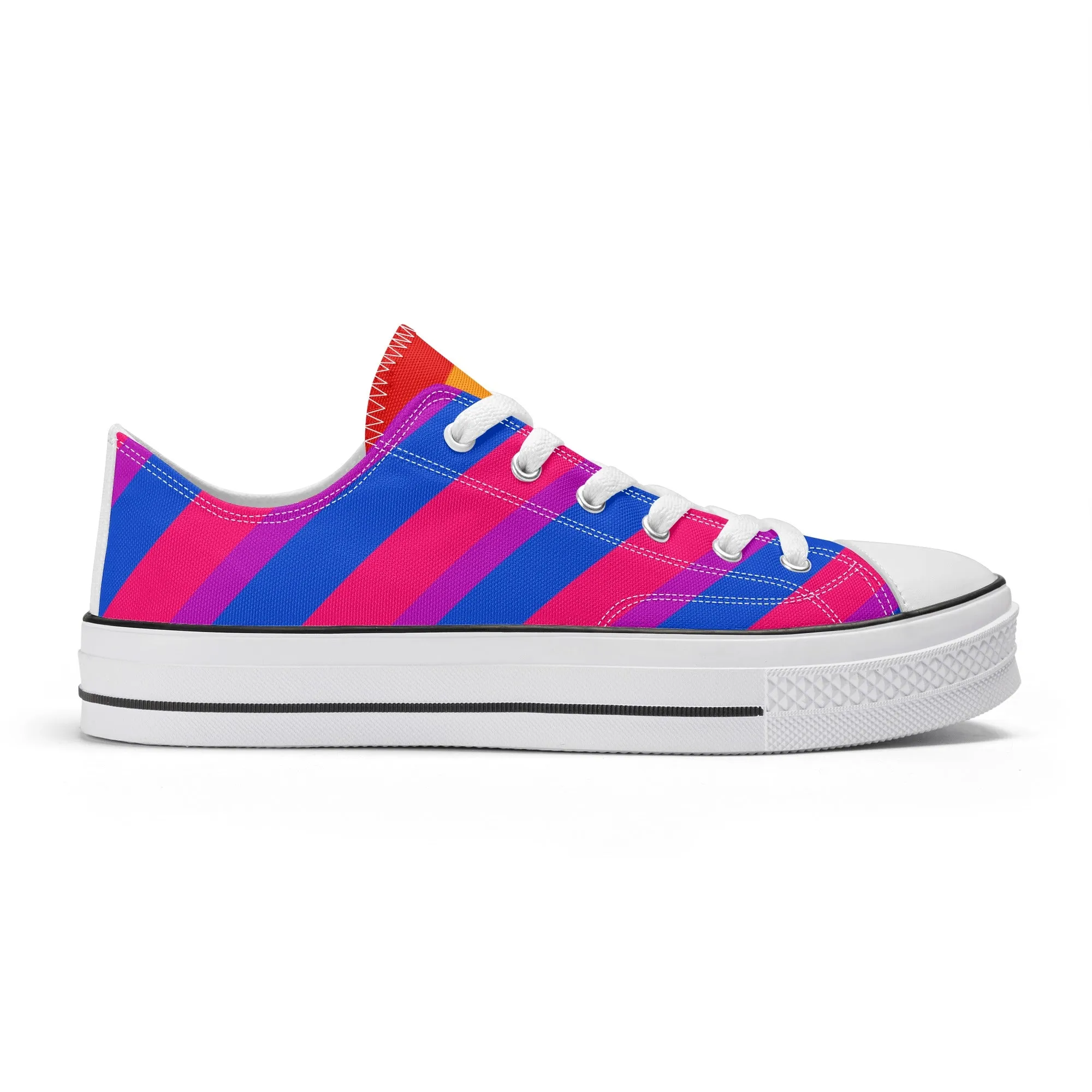 Bisexual Pride Collection - Womens Classic Low Top Canvas Shoes for the LGBTQIA  community