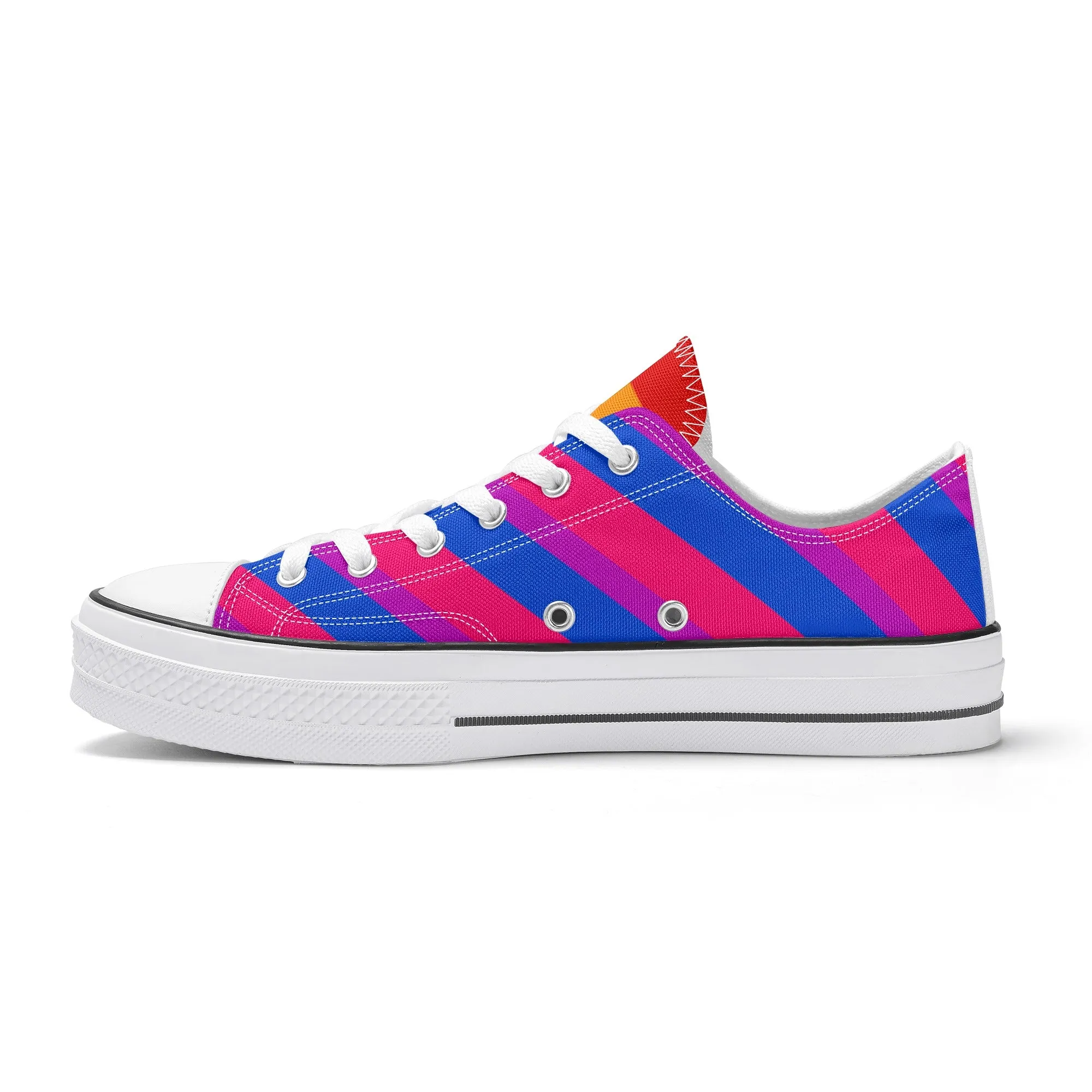 Bisexual Pride Collection - Womens Classic Low Top Canvas Shoes for the LGBTQIA  community