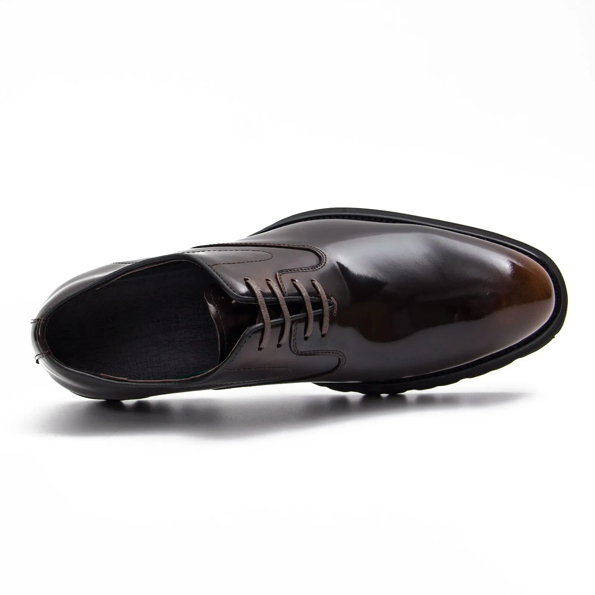 Black leather oxford shoes with rubber sole