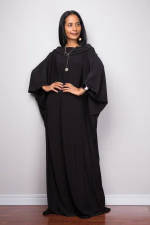 Black Modest Kaftan Dress