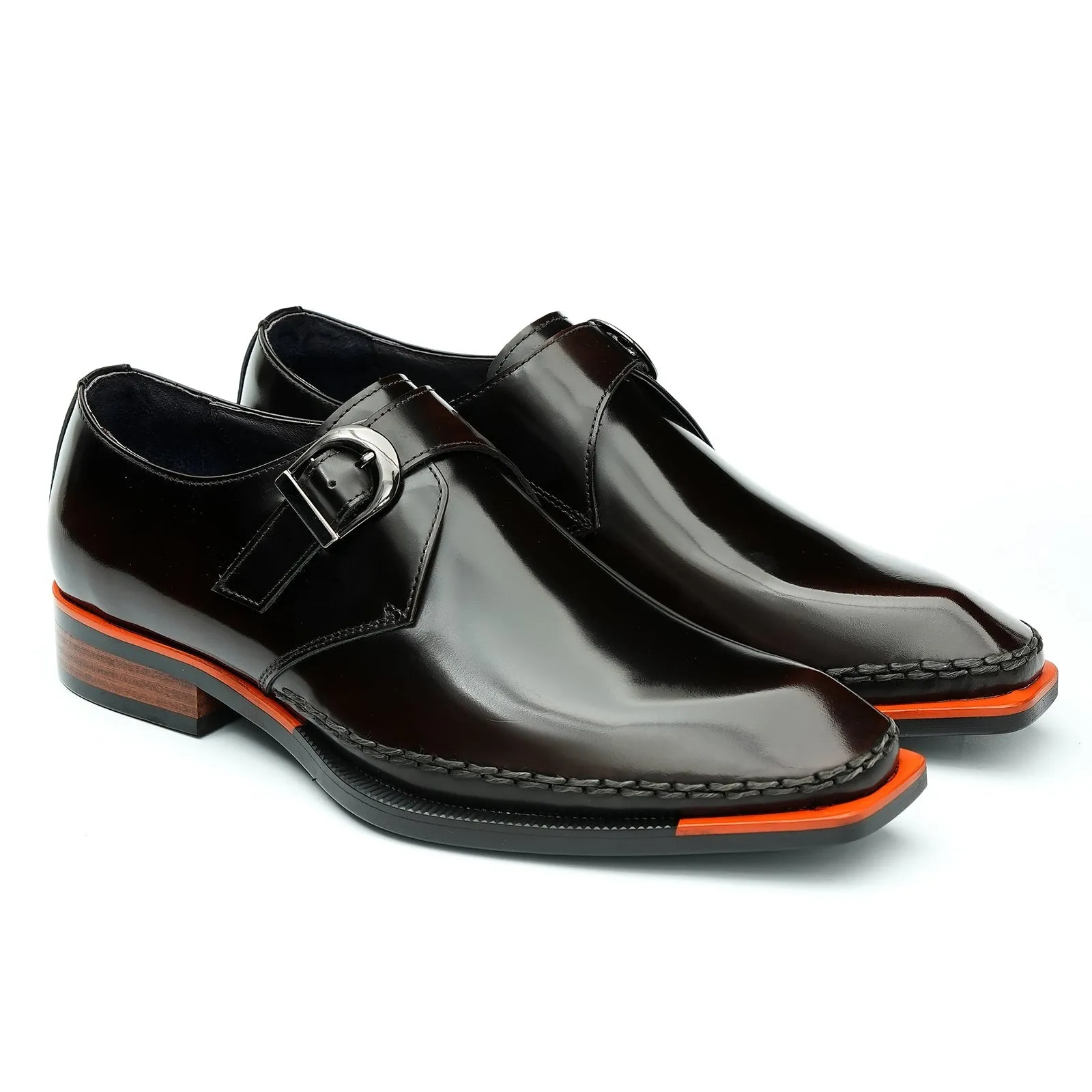 Black monk strap dress shoes