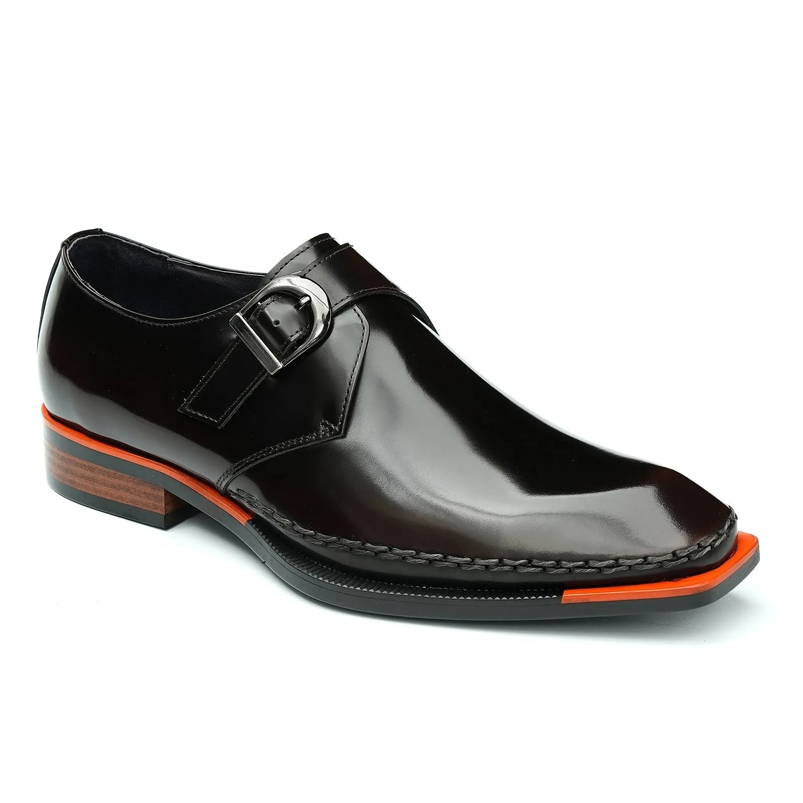 Black monk strap dress shoes