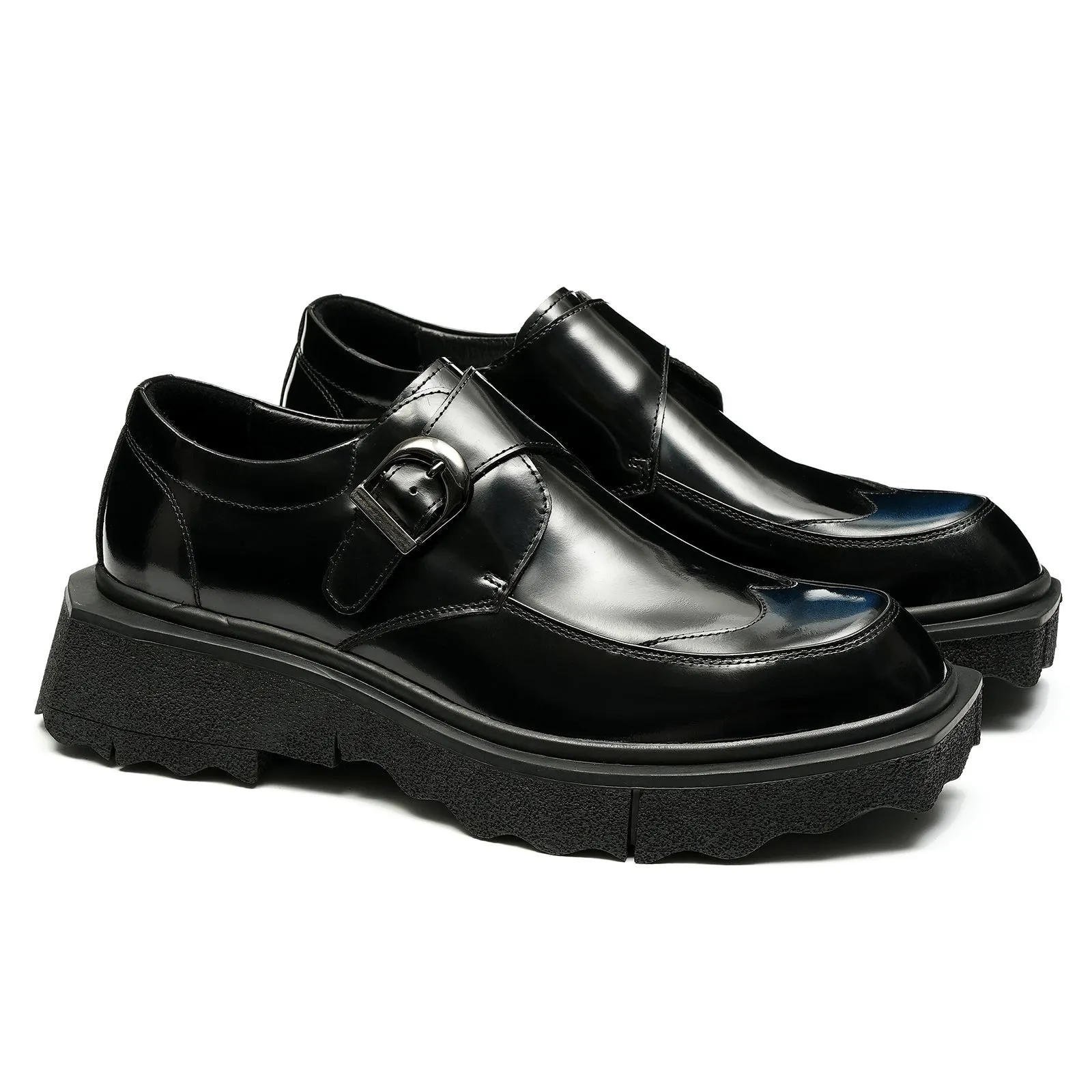 Black monk strap shoes