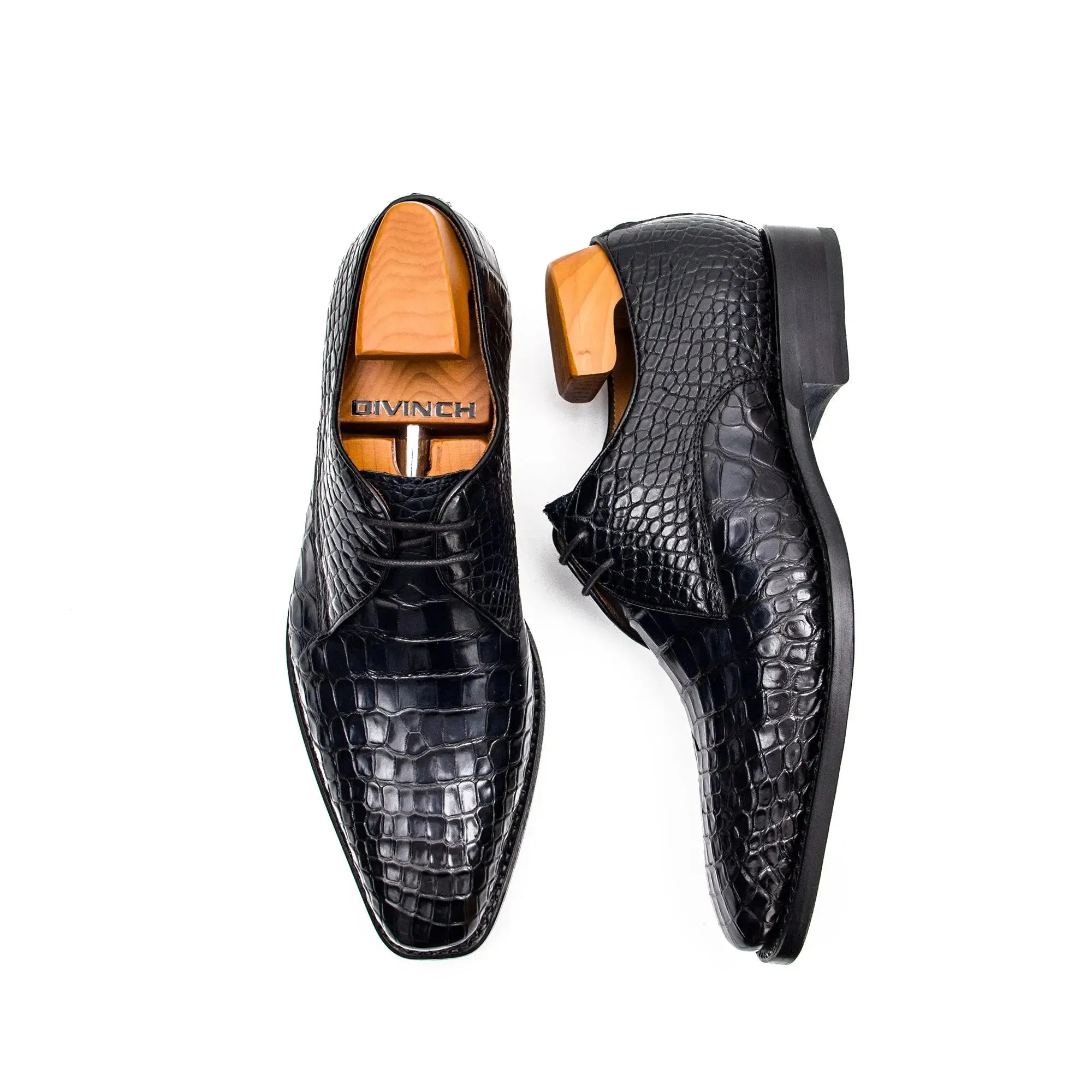 Black Nile Crocodile Dress Shoes