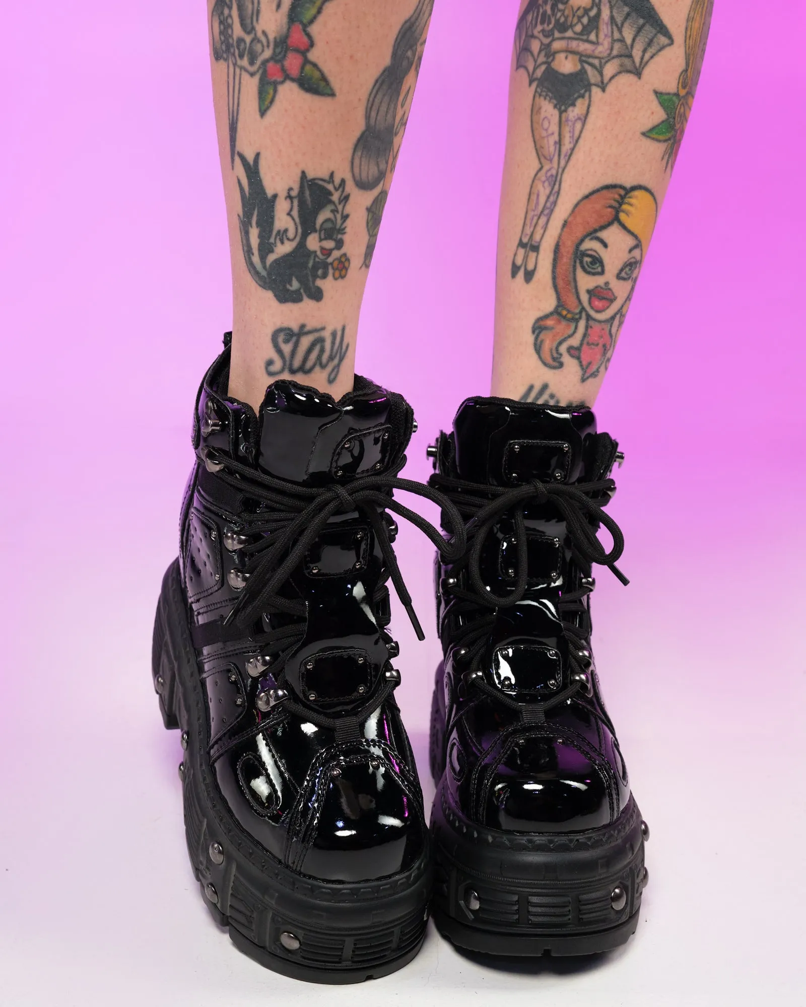 Black Sky High Wedge Sneakers