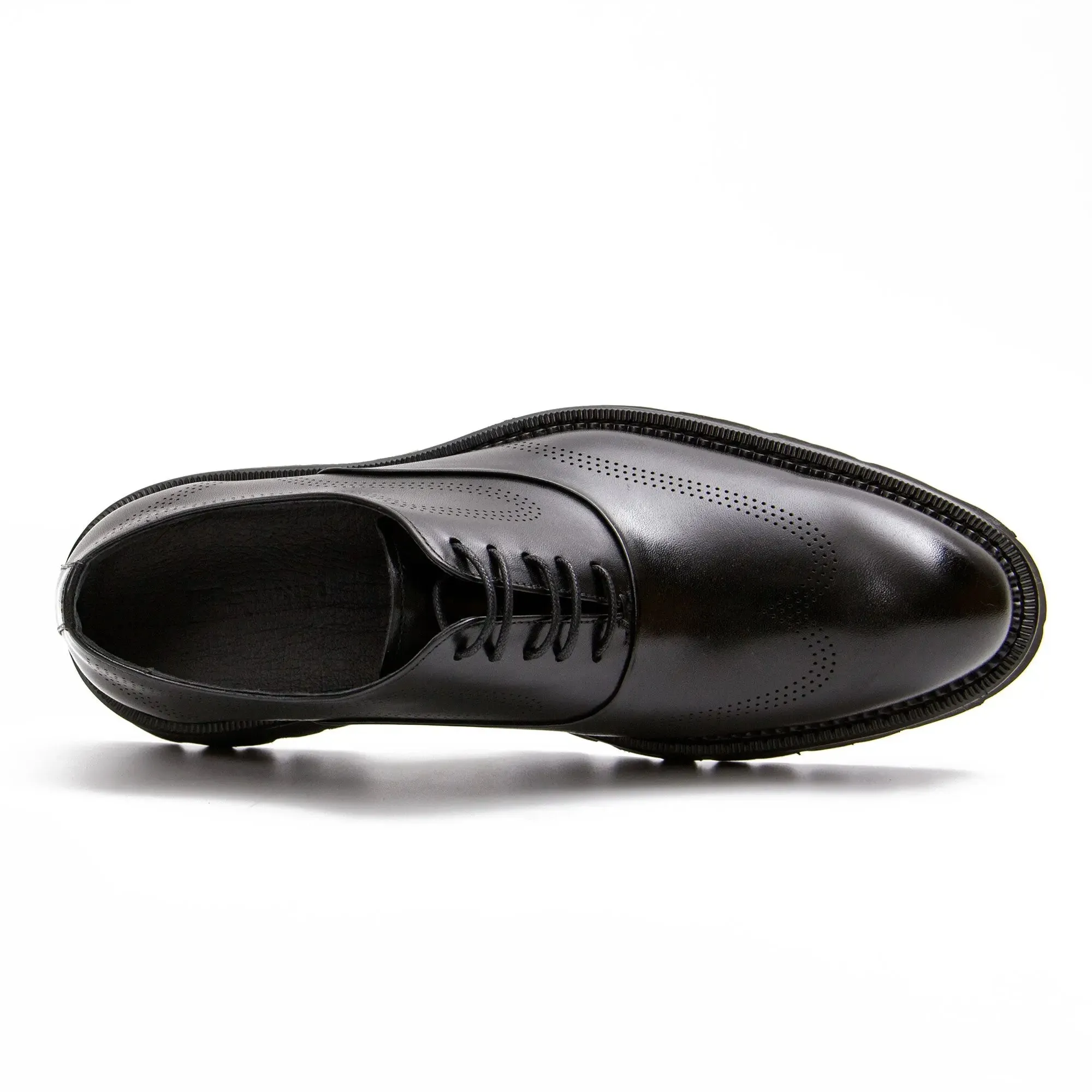 Black thick sole oxford shoes