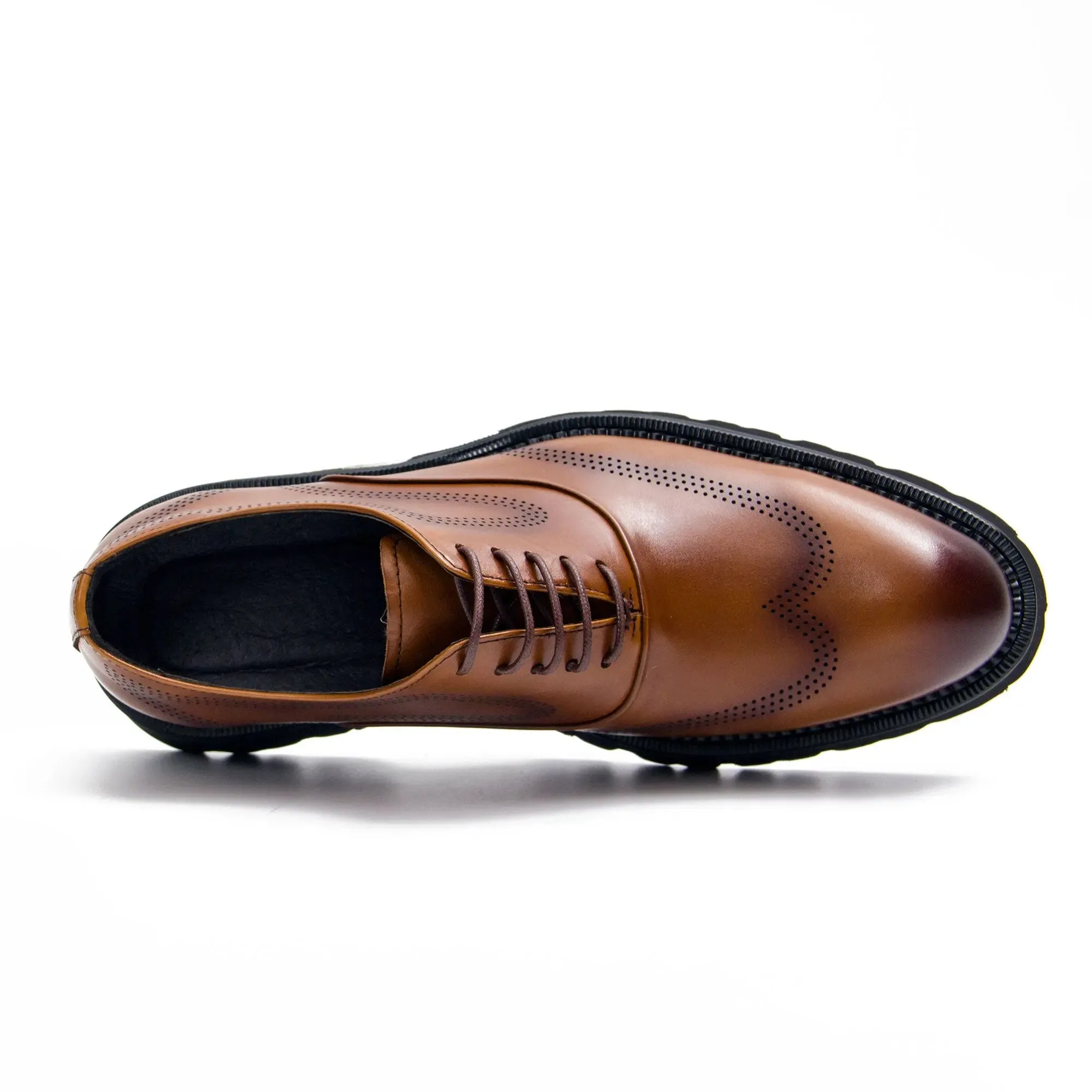 Black thick sole oxford shoes