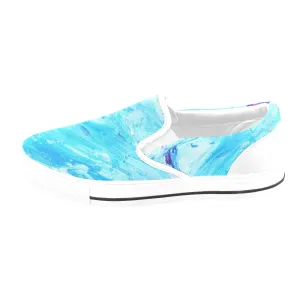 Blue Swirl Slip-on Canvas Women's Shoes