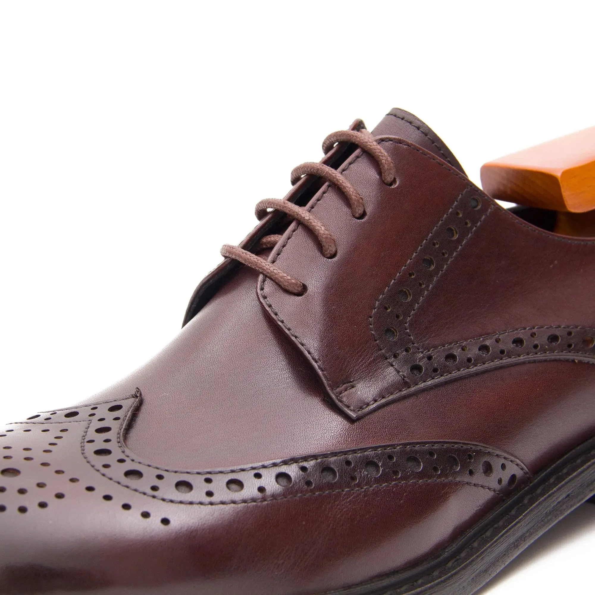 Brogue Carved Leather Derby Shoes 668-23