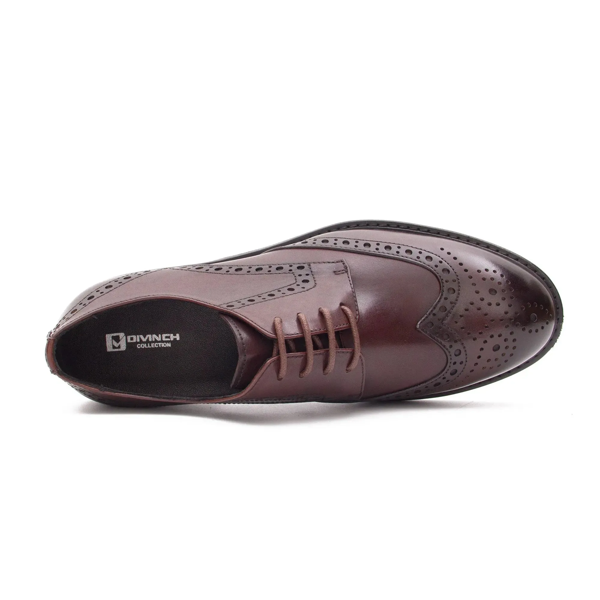 Brogue Carved Leather Derby Shoes 668-23