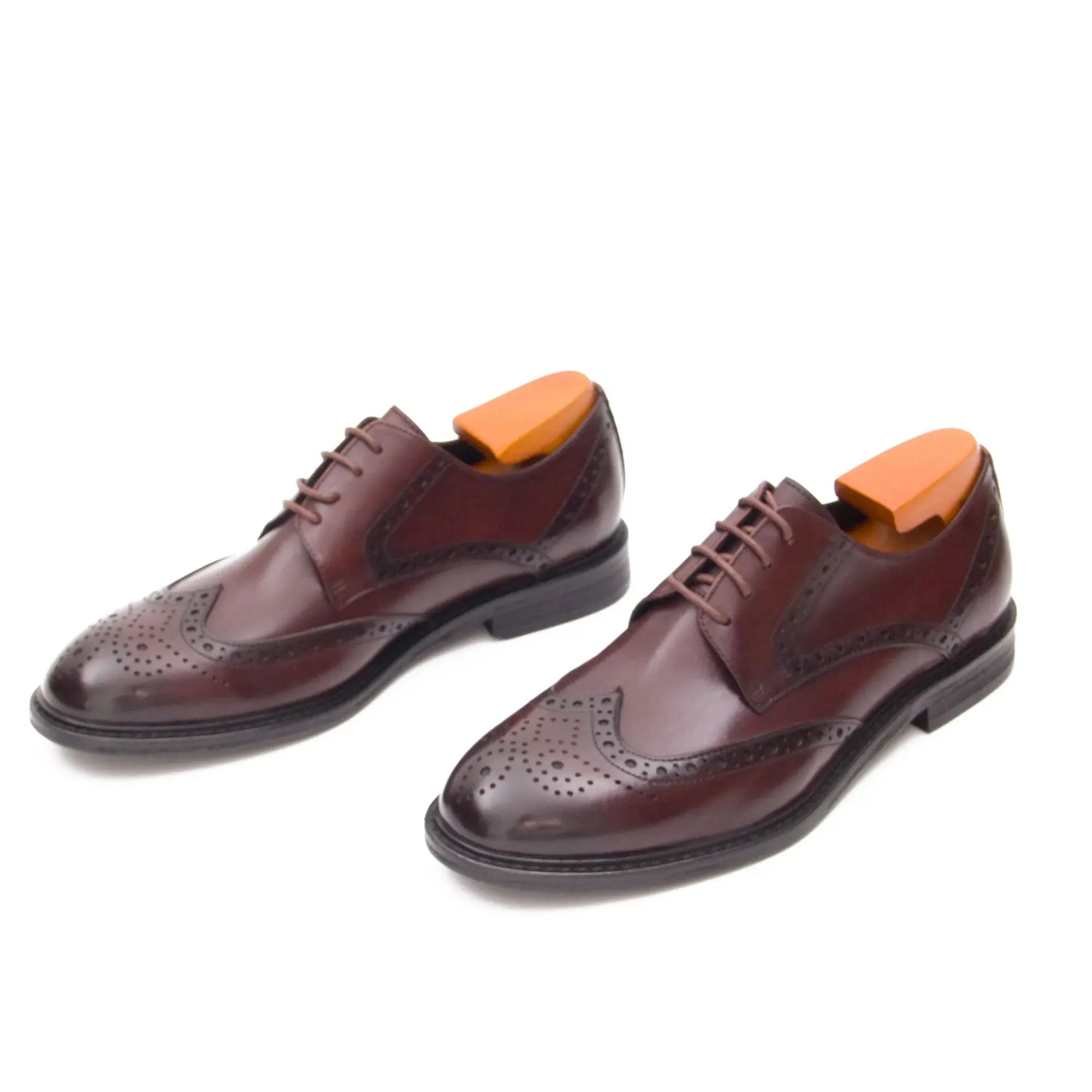 Brogue Carved Leather Derby Shoes 668-23